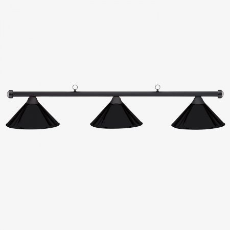 Cue and Case Metal Billiard Light Black Metal 3 Shade Light