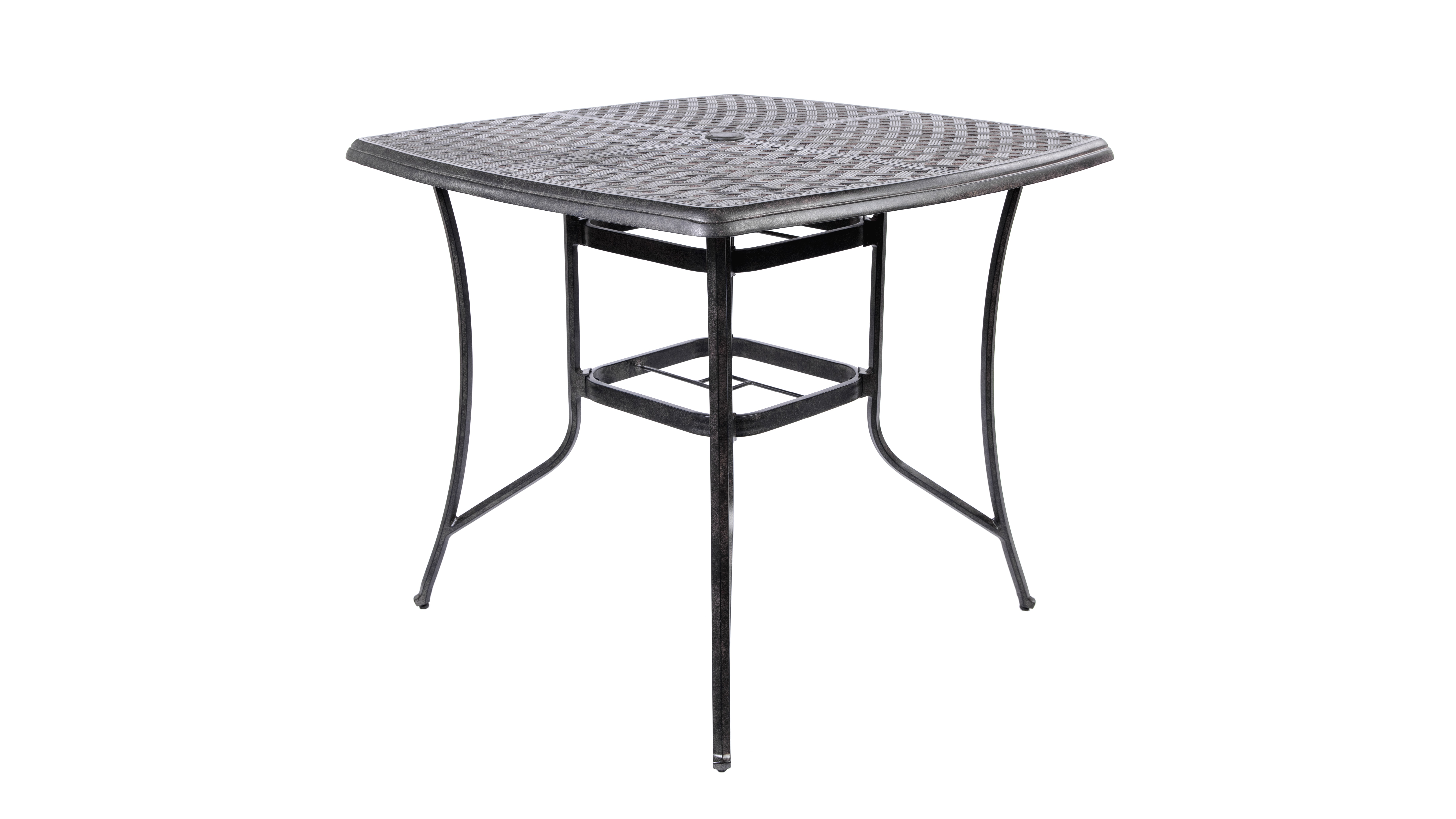 Kauai Casuals Pub Table Set Madelyn 42 inch Square Cast Aluminum Pub Table