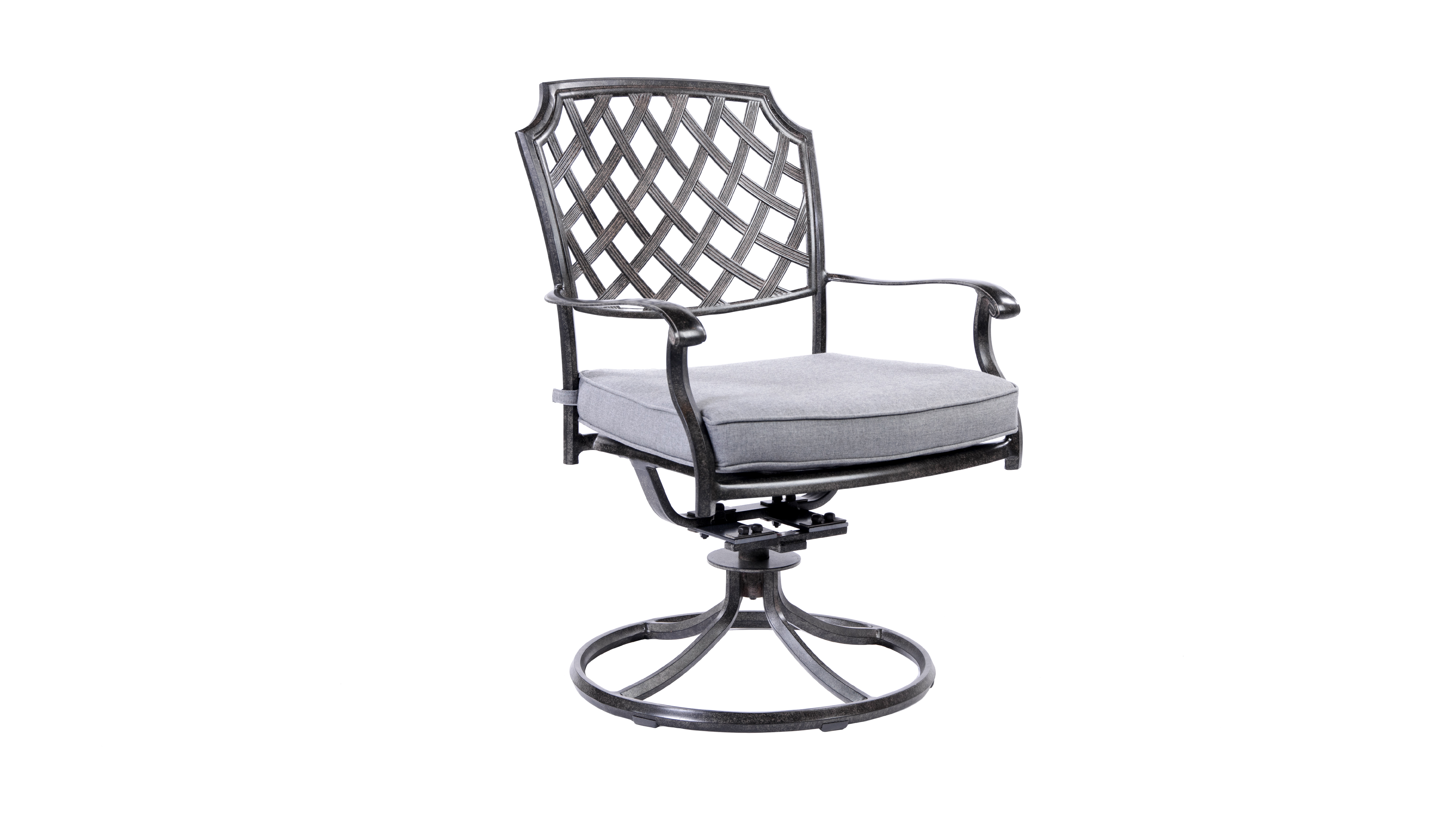 Kauai Casuals Swivel Dining Chair Madelyn Cast Aluminum Cushion Swivel Rocker Dining Chair