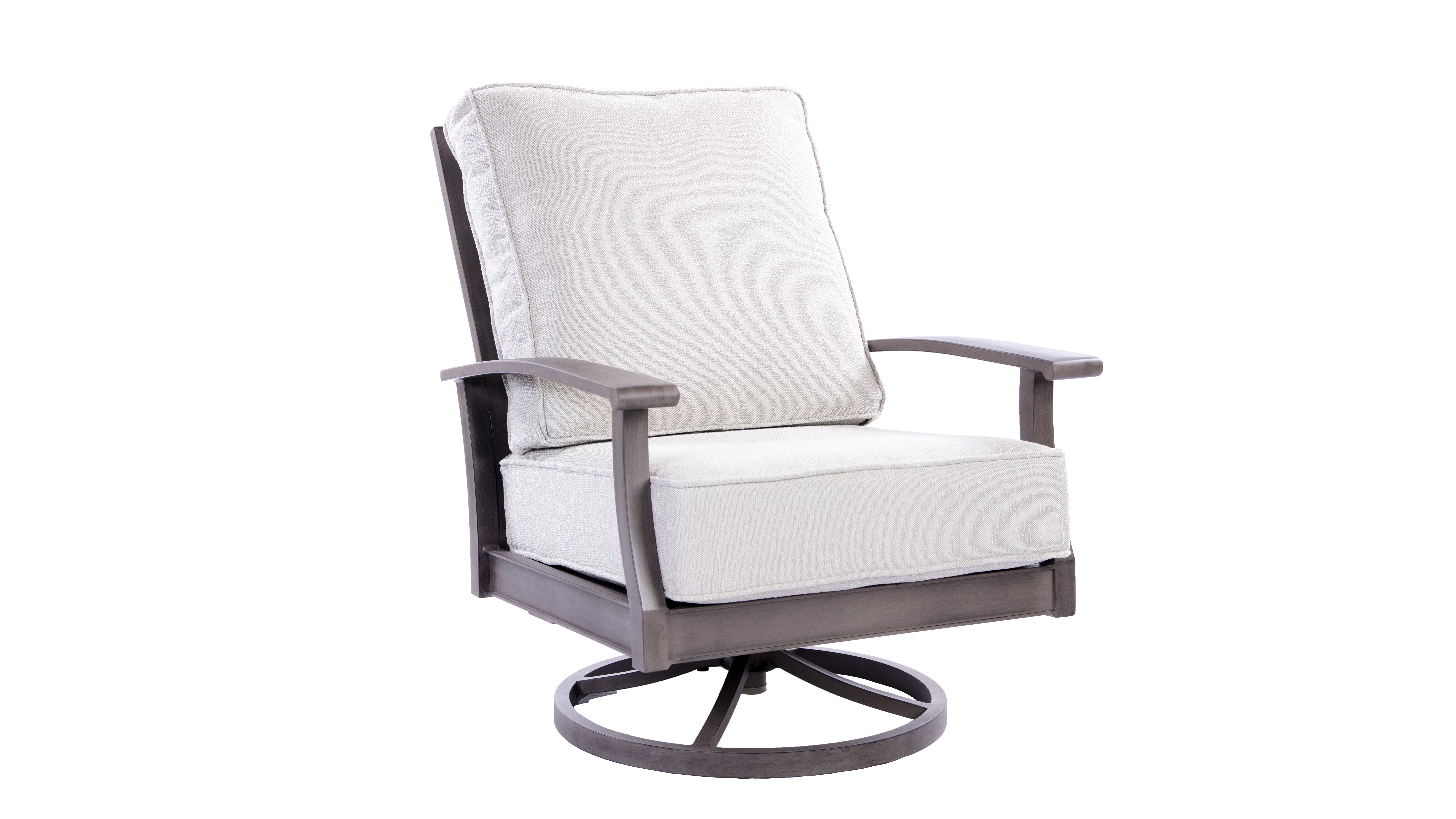 Palms Cushion Aluminum Swivel Rocking Lounge Chair