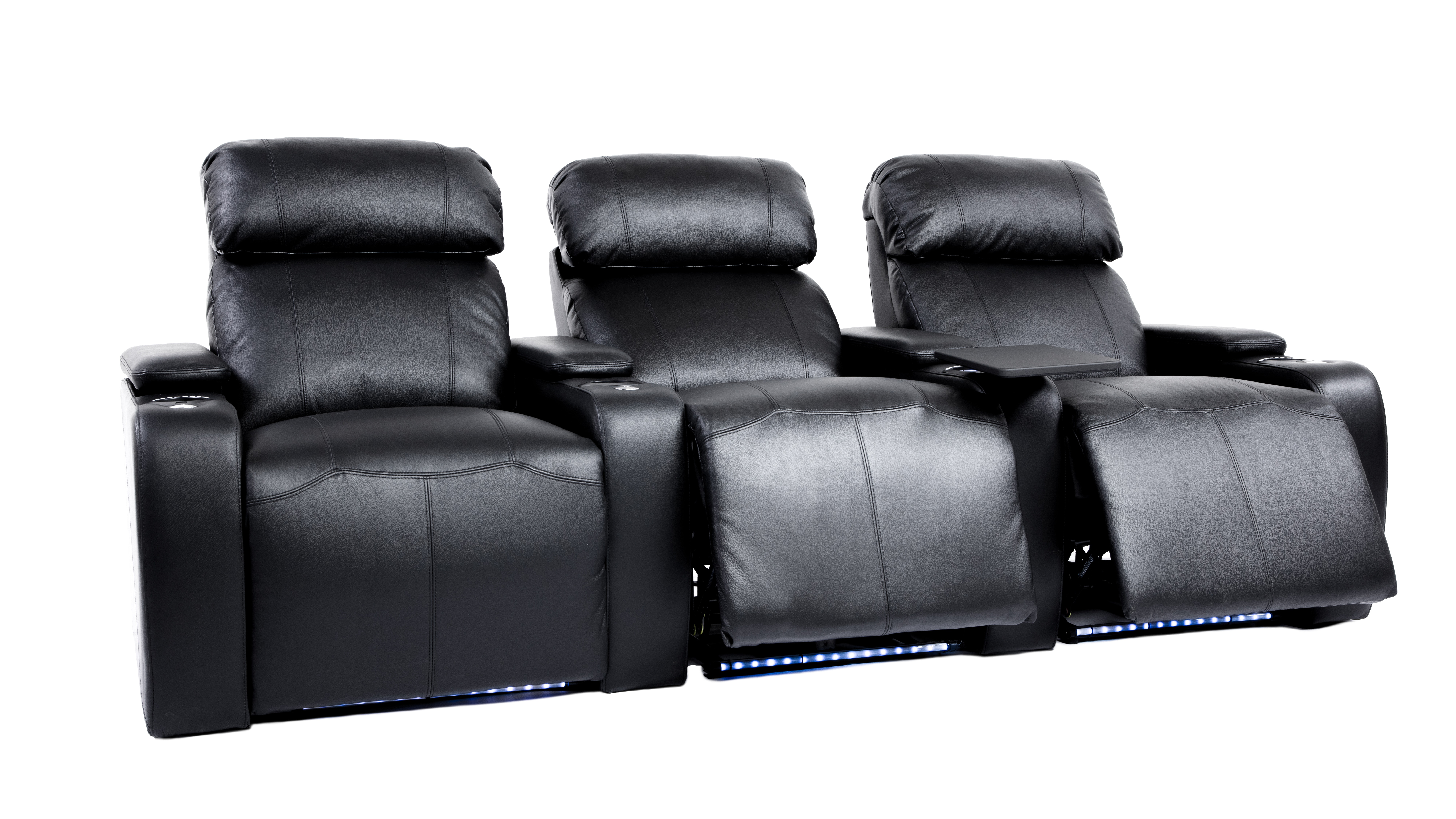 American Home 3 Seat Power Recline Theater Group River 3 Seat HTS Group