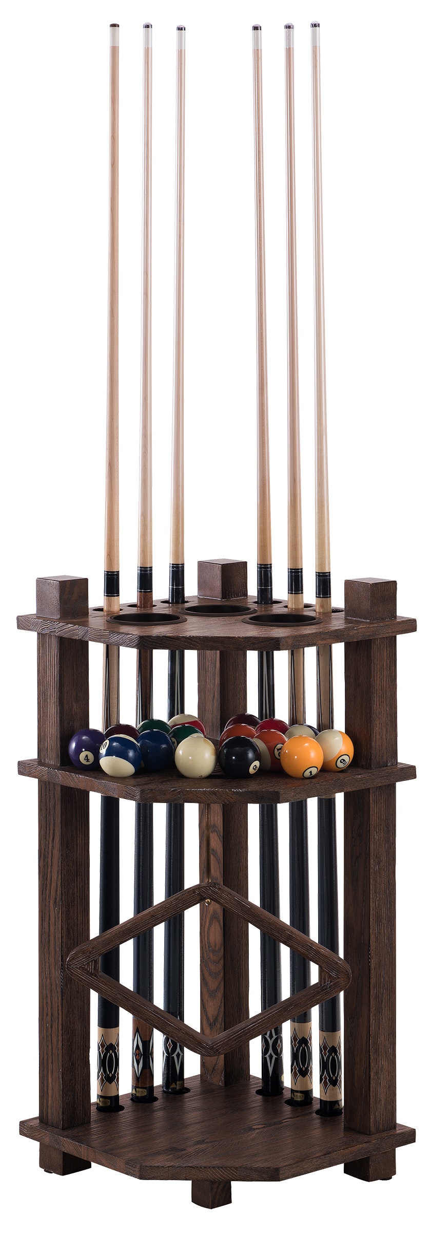 Legacy Billiards Cue Rack Rustic Corner Cue Rack