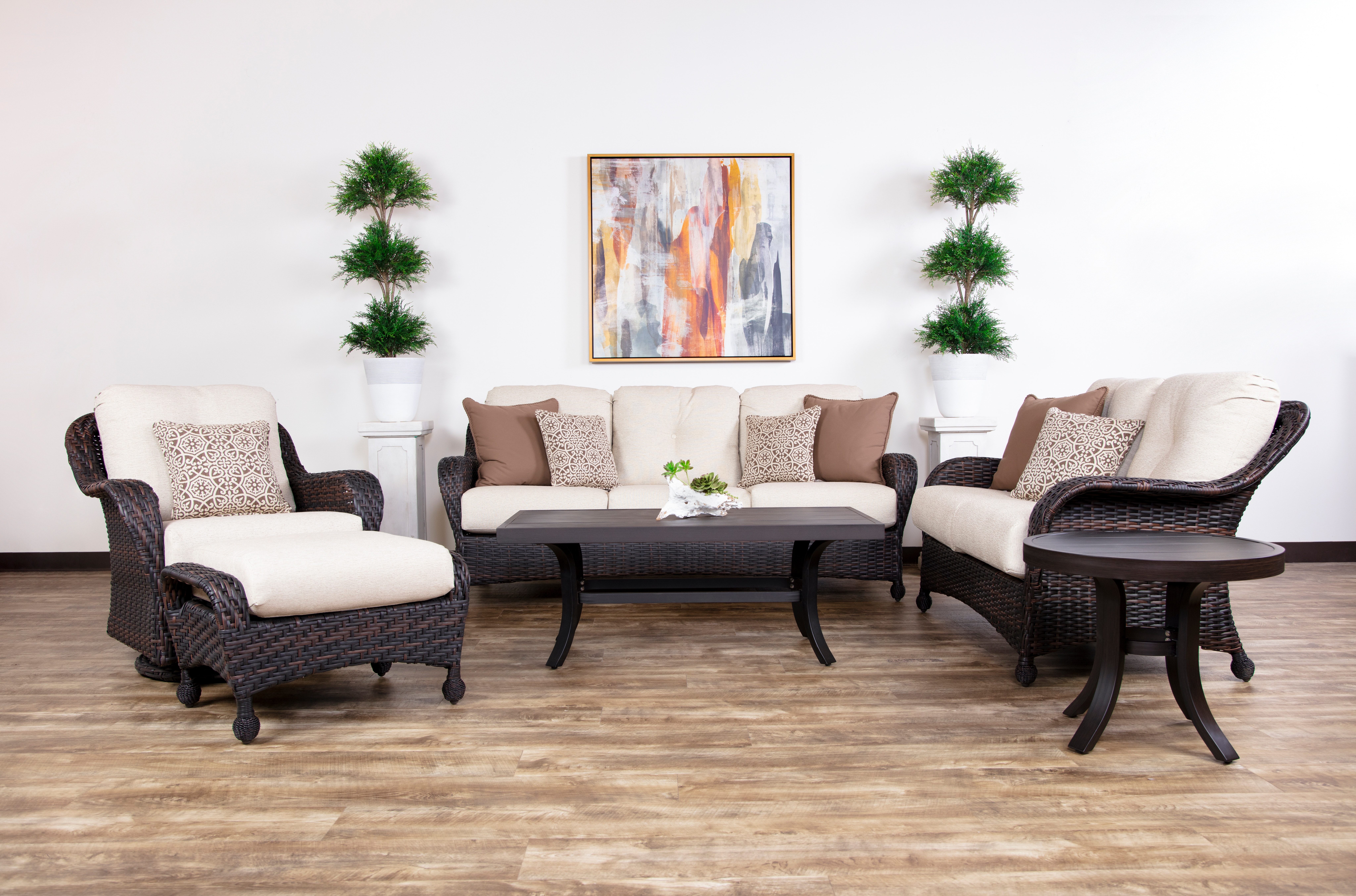 American Home Deep Seating Set Sands 6pc Synthetic Wicker Deep Seating Set