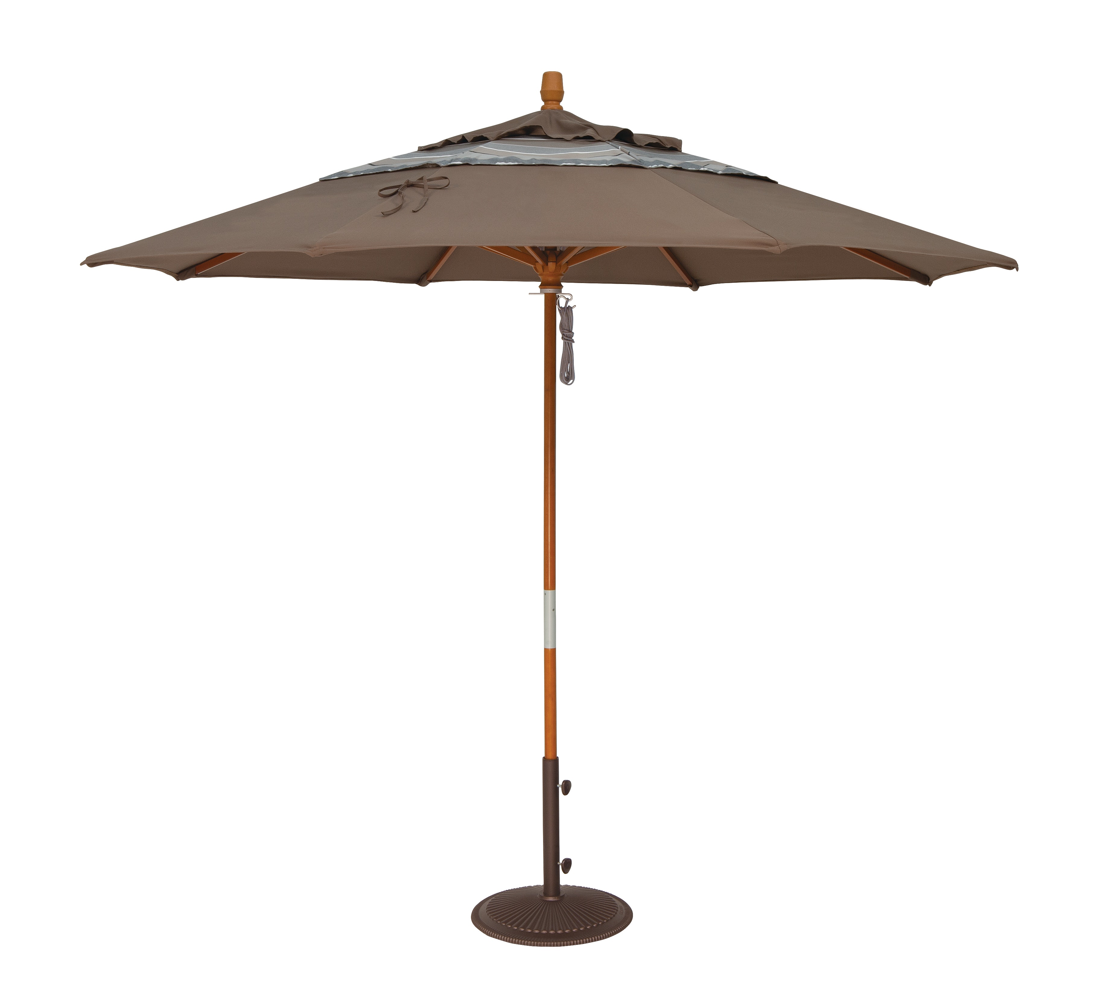 Treasure Garden Umbrella Quad Pulley Lift 9 Foot Umbrella Double Wind Vent