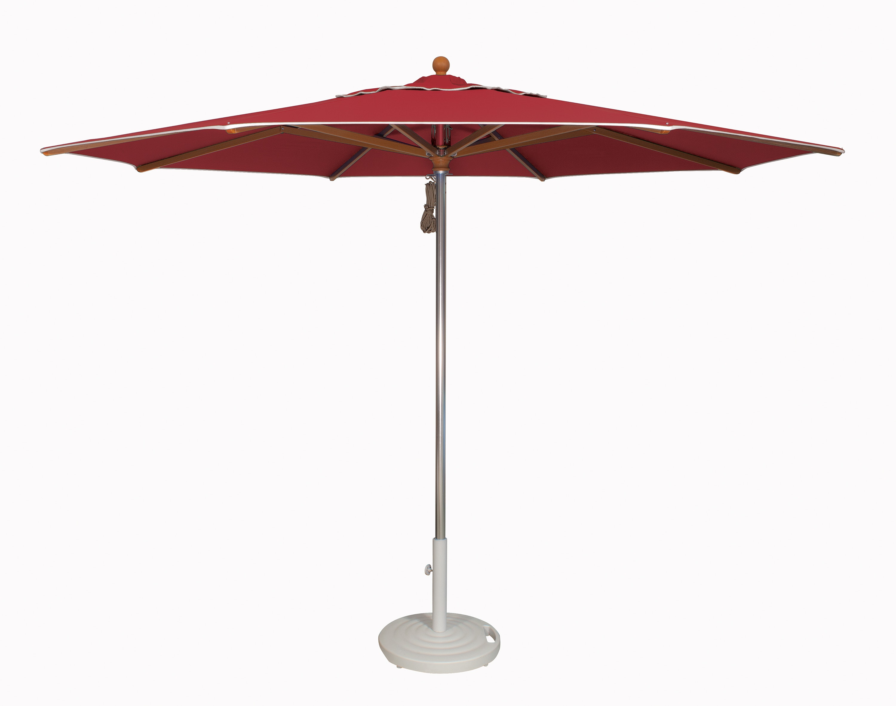 Treasure Garden Umbrella Vienna Aluminum Teak 11 Foot Umbrella with Trim