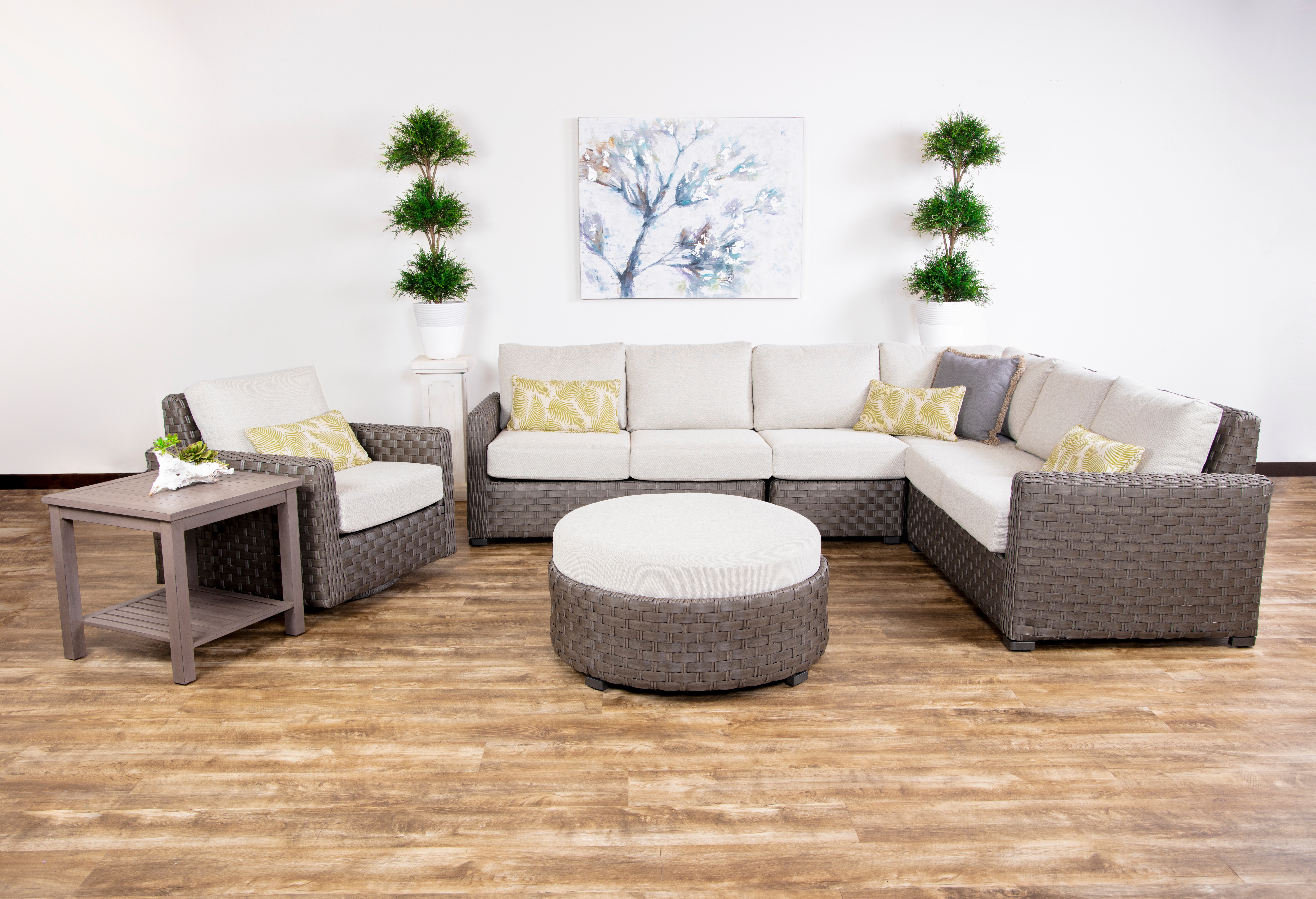 American Home Sectional Twilight 7pc Synthetic Wicker Sectional Set
