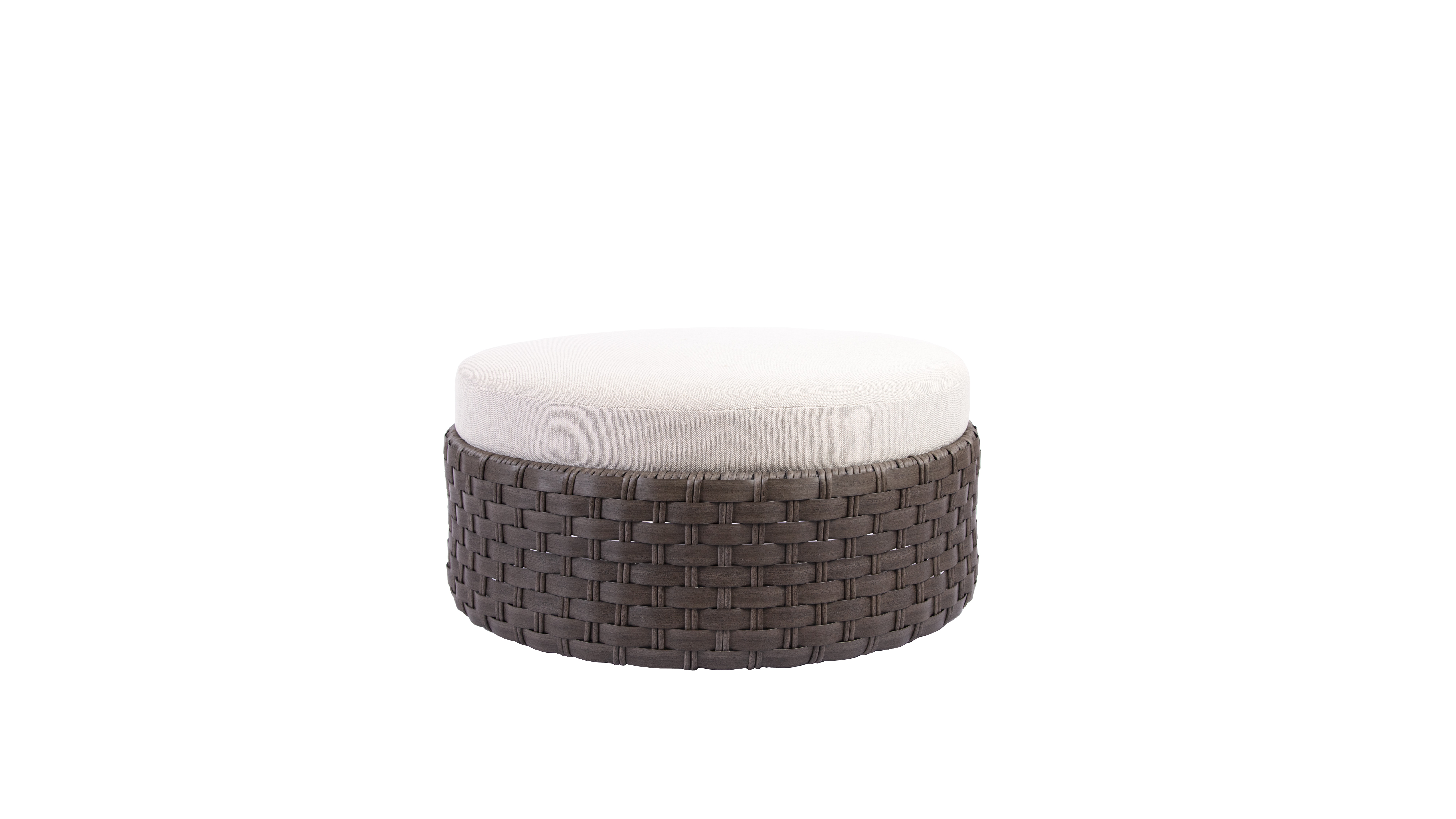 Twilight Cushion Synthetic Wicker Round Ottoman