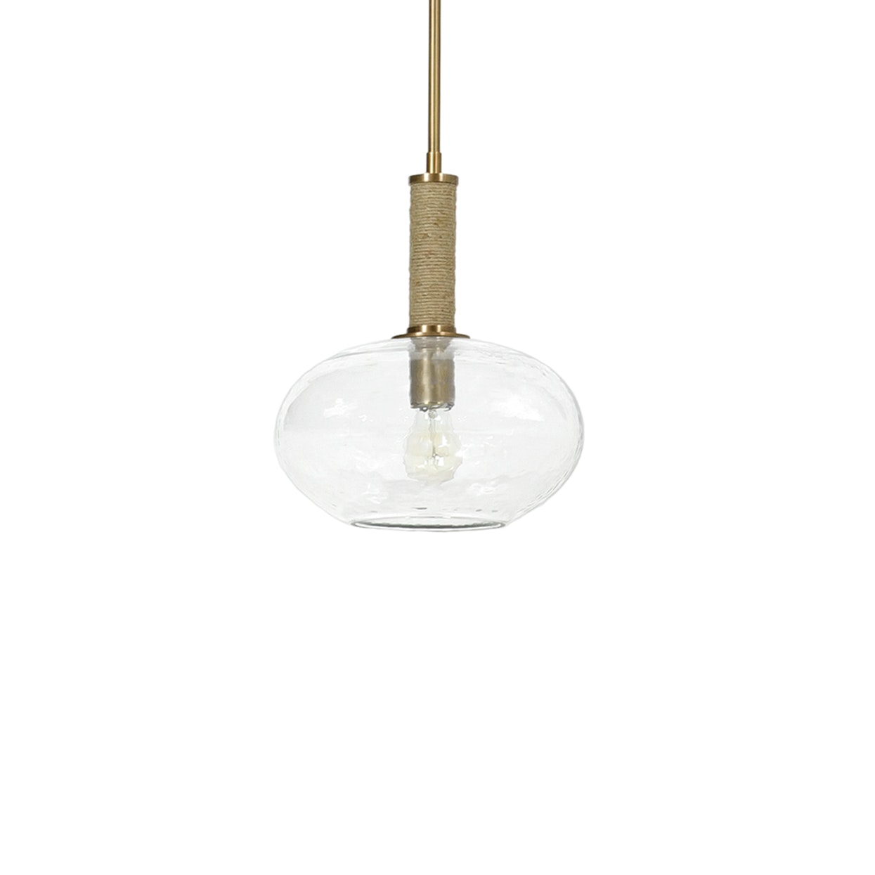 Palecek BRONSON GLASS PENDANT WIDE, BRASS 2069-79