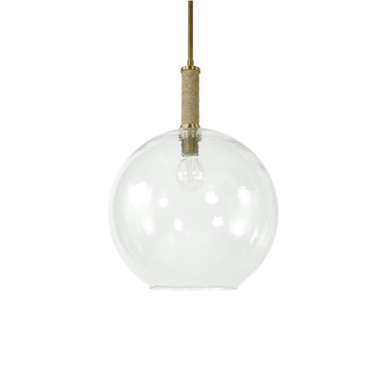 Palecek BRONSON GLASS PENDANT LARGE GLOBE, BRASS 2124-79