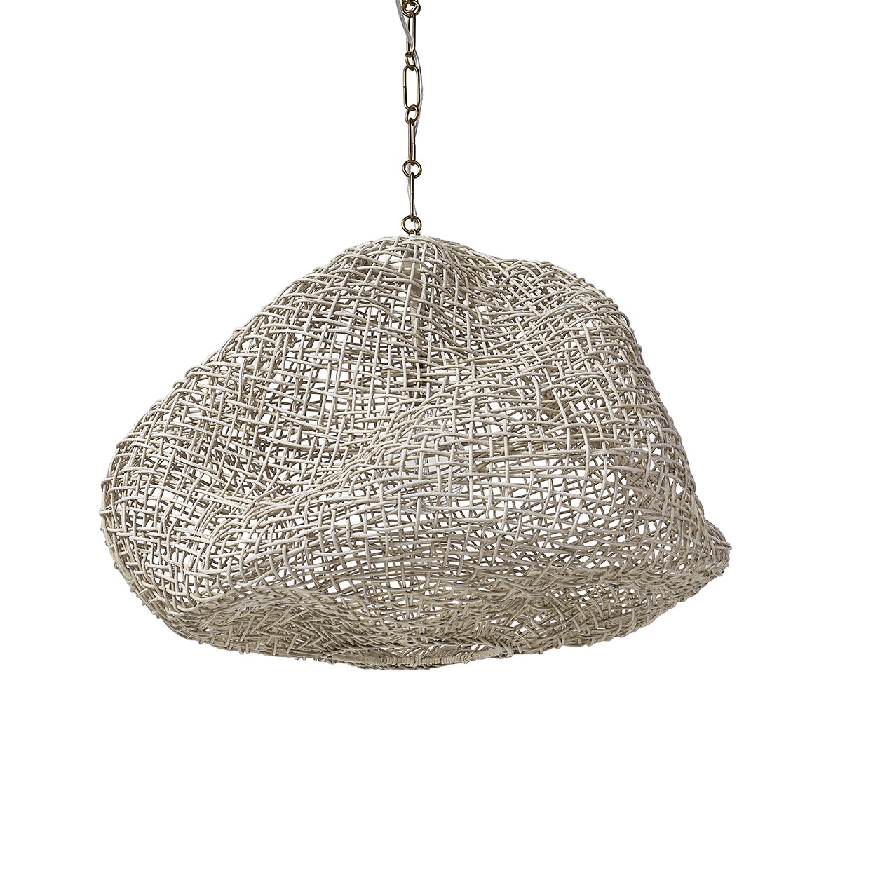 Palecek ANDORRA WICKER PENDANT, MEDIUM, WHITE 2723-03