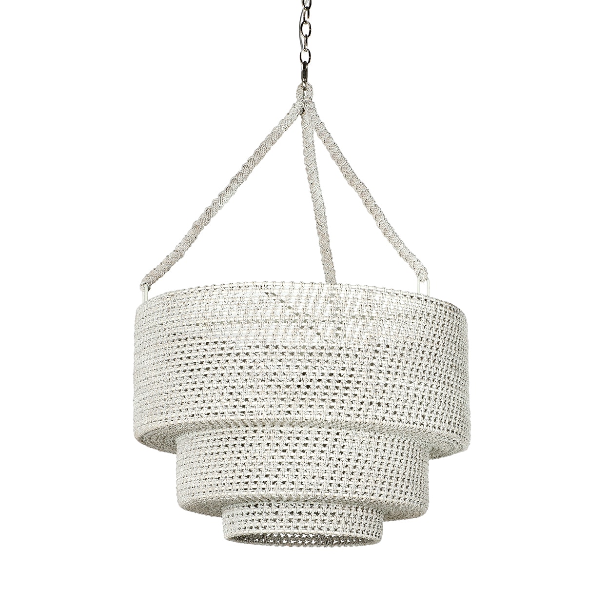 Palecek VERANDA WOVEN PENDANT, WHITEWASH 2948-79
