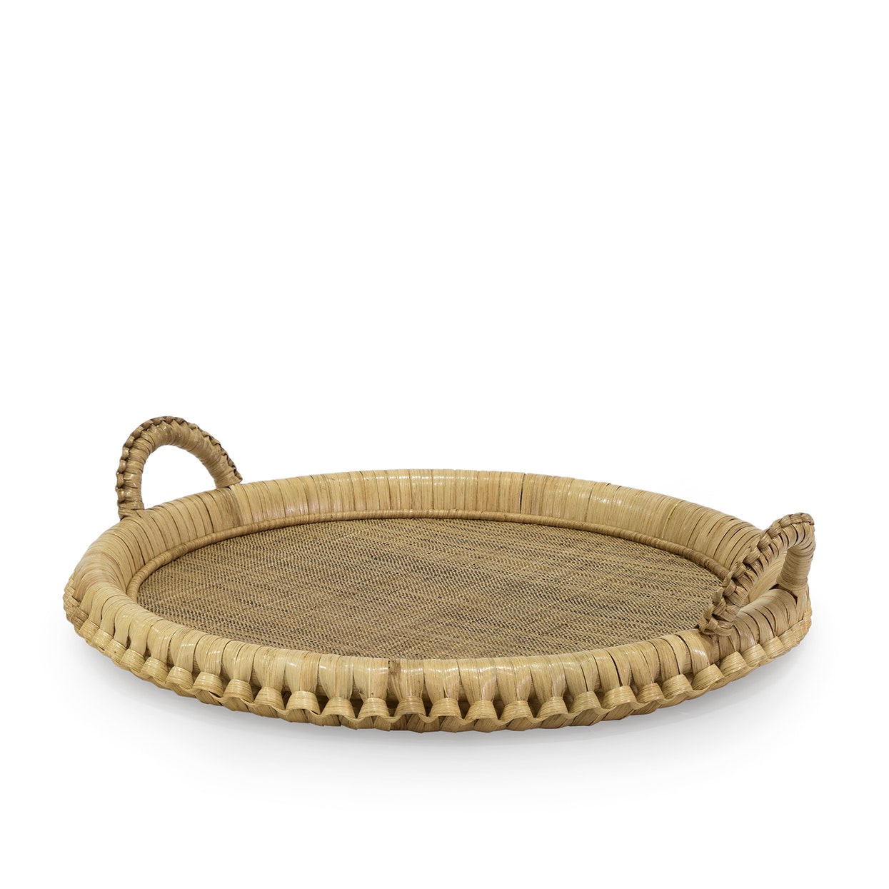 Palecek KENIS BRAIDED ROUND TRAY, NATURAL 3060-01