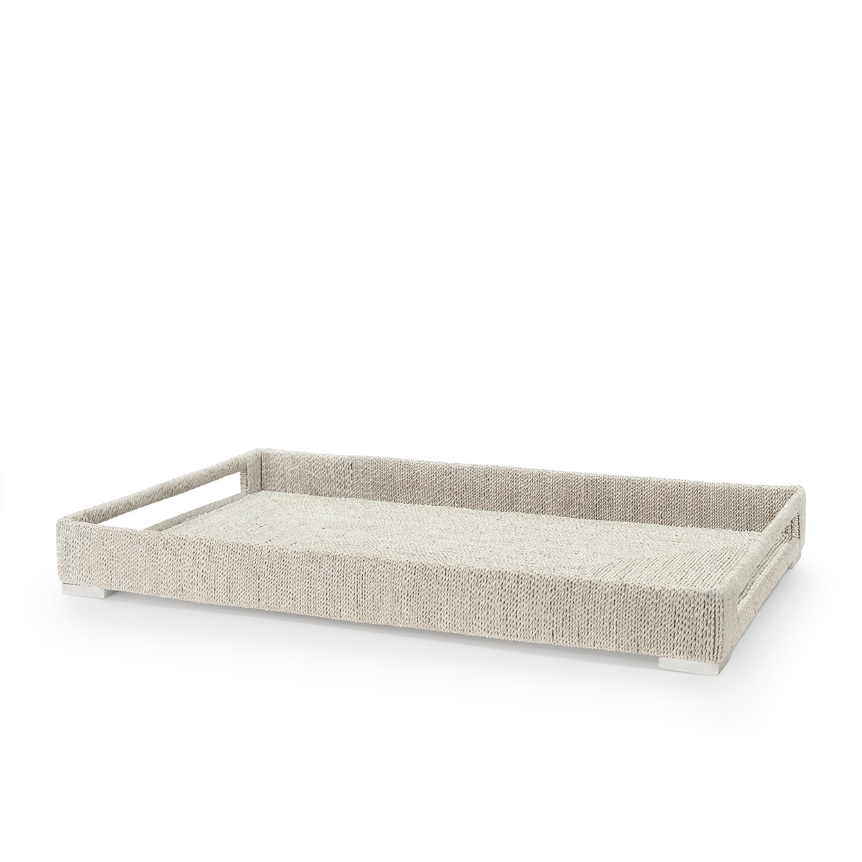 Palecek WOODSIDE RECTANGULAR TRAY LARGE, WHITE SAND 3871-03