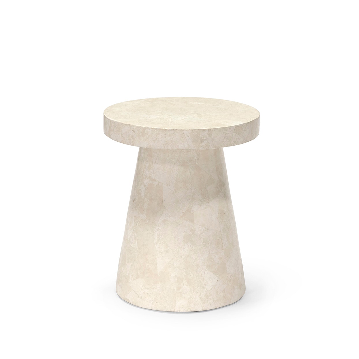 Palecek FOLEY STONE OUTDOOR SIDE TABLE SHORT WHITE 6021-41