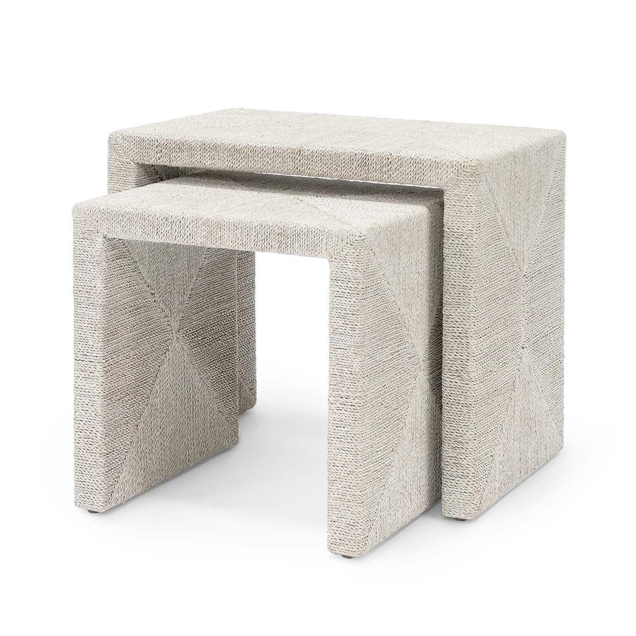 Palecek WOODSIDE NESTING TABLE SET OF 2, WHITE SAND 6441-03