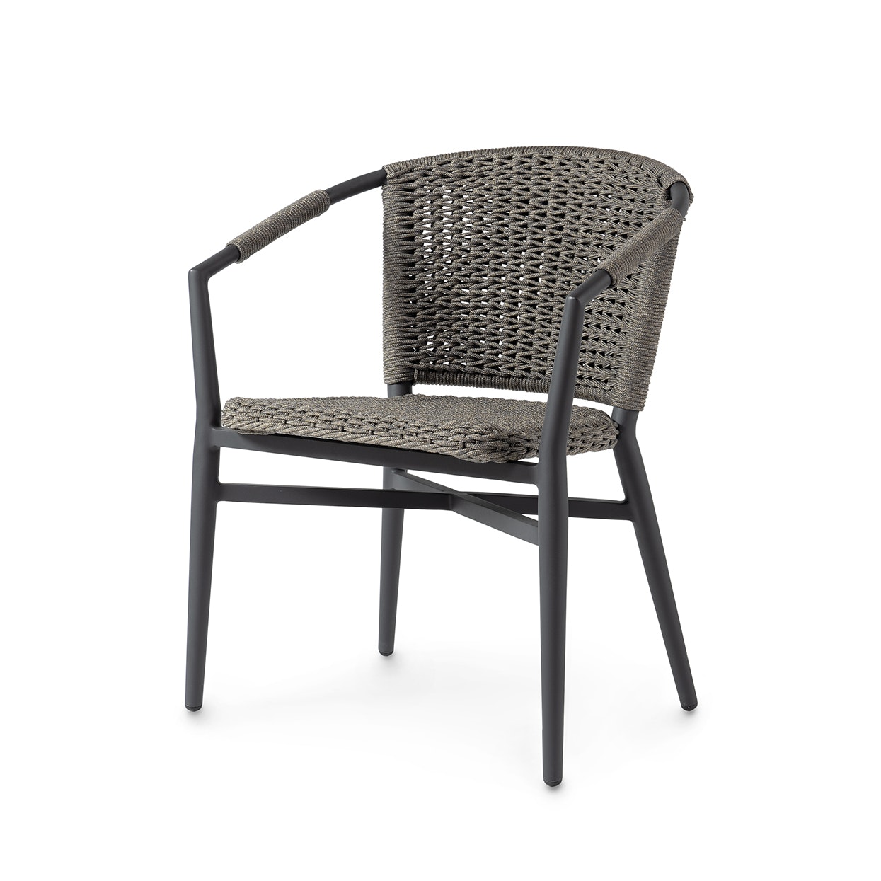 Palecek NINA OUTDOOR STACKABLE ARM CHAIR, CHARCOAL 7150-31