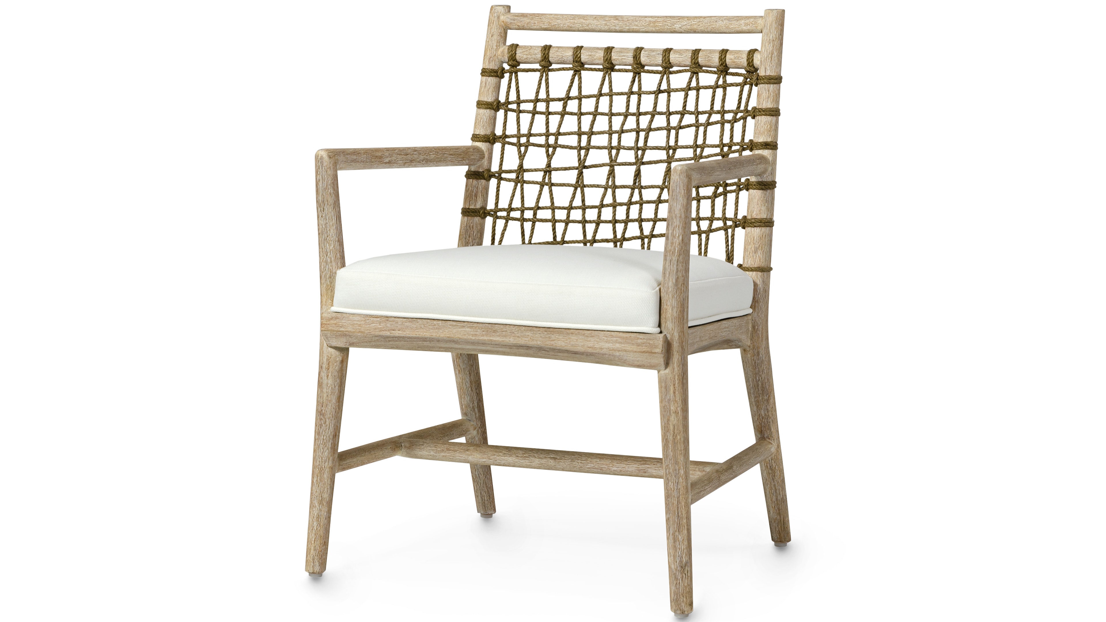 Palecek PRATT ARM CHAIR CERUSED WHITE 7159-03