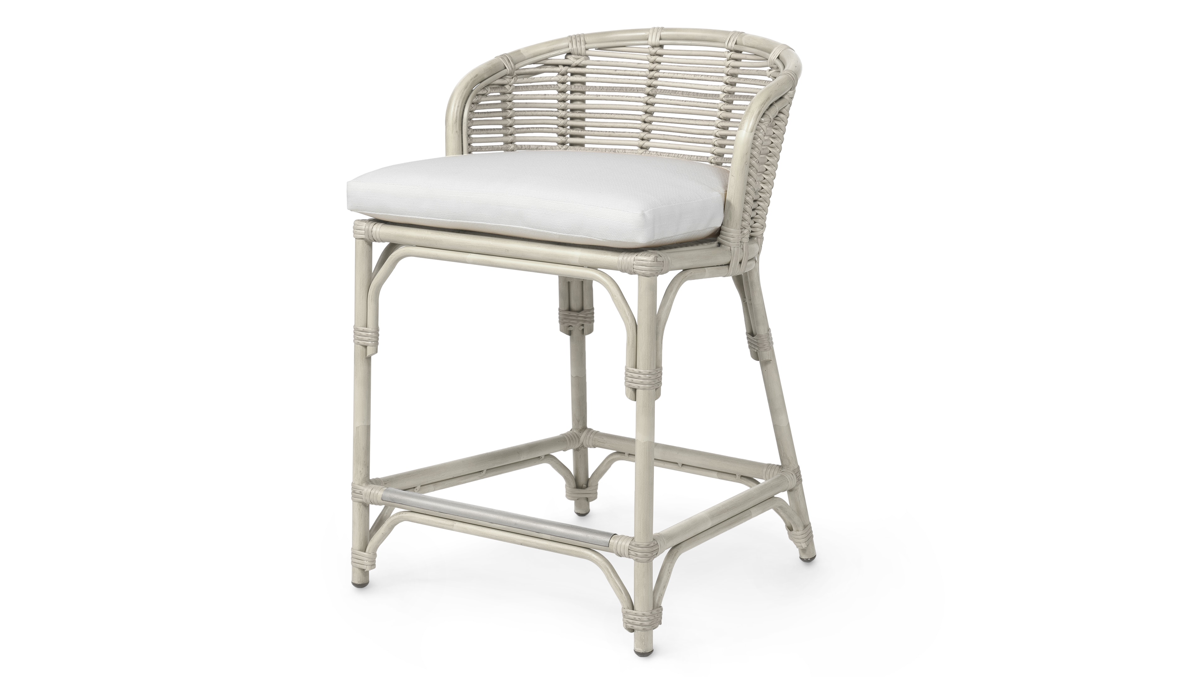 Palecek CAMINO OUTDOOR 24" COUNTER STOOL, WHITE 7332-03
