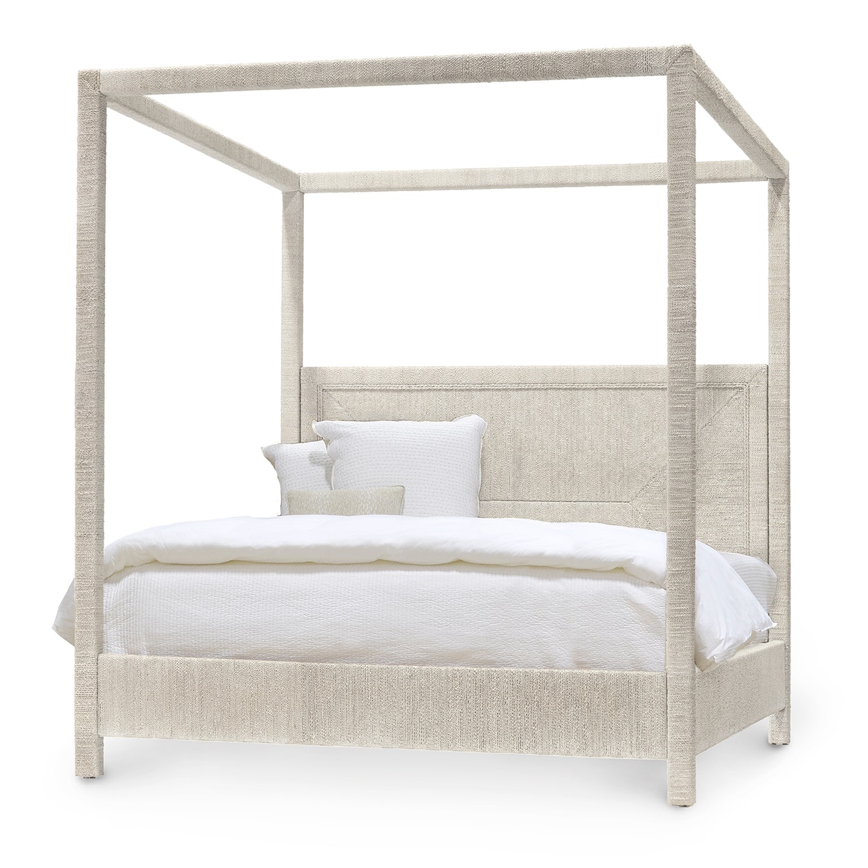 Palecek WOODSIDE CANOPY BED, KING, WHITE SAND 7333-03