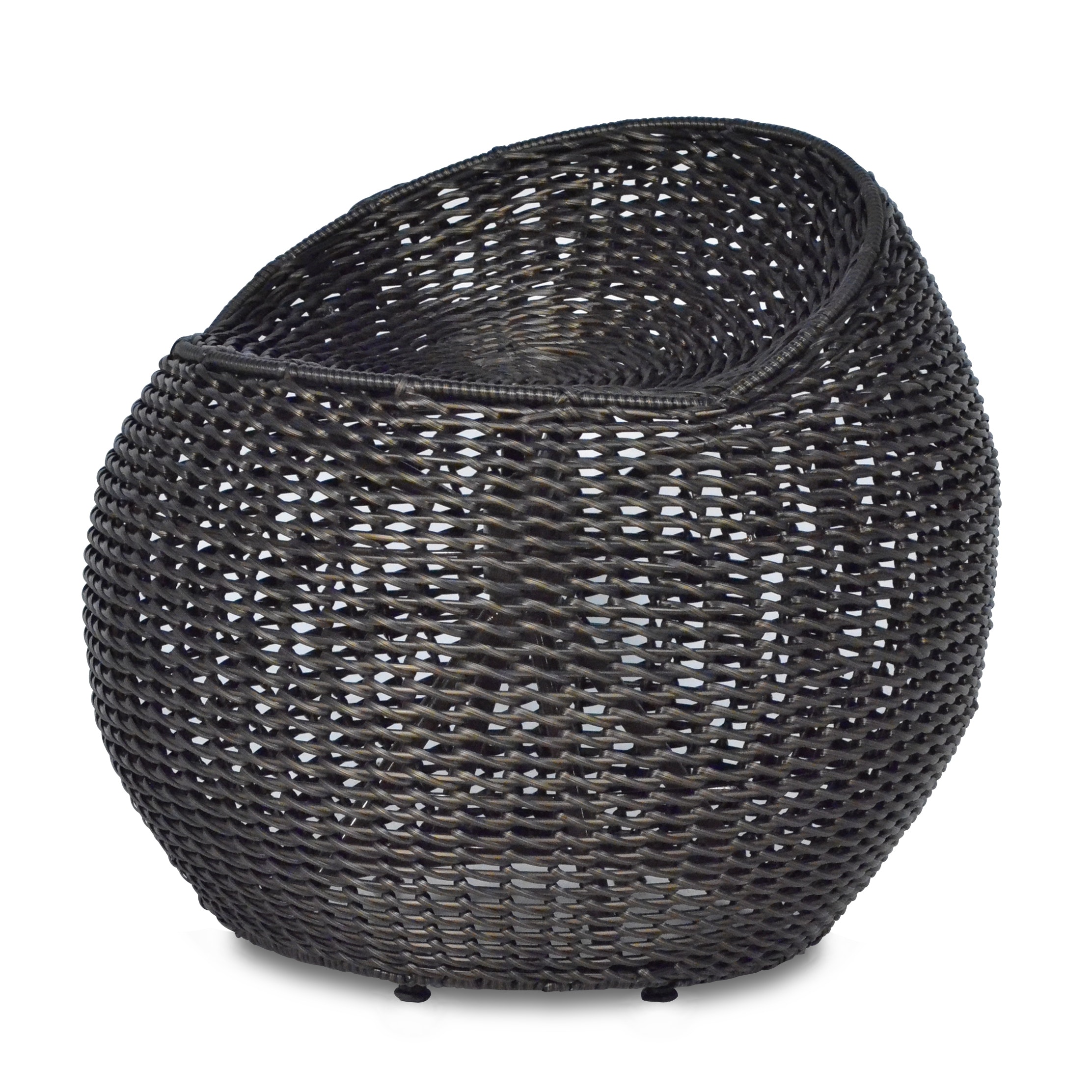 Palecek OUTDOOR OPEN WEAVE WICKER SWIVEL STOOL, ESPRESSO 7557-10