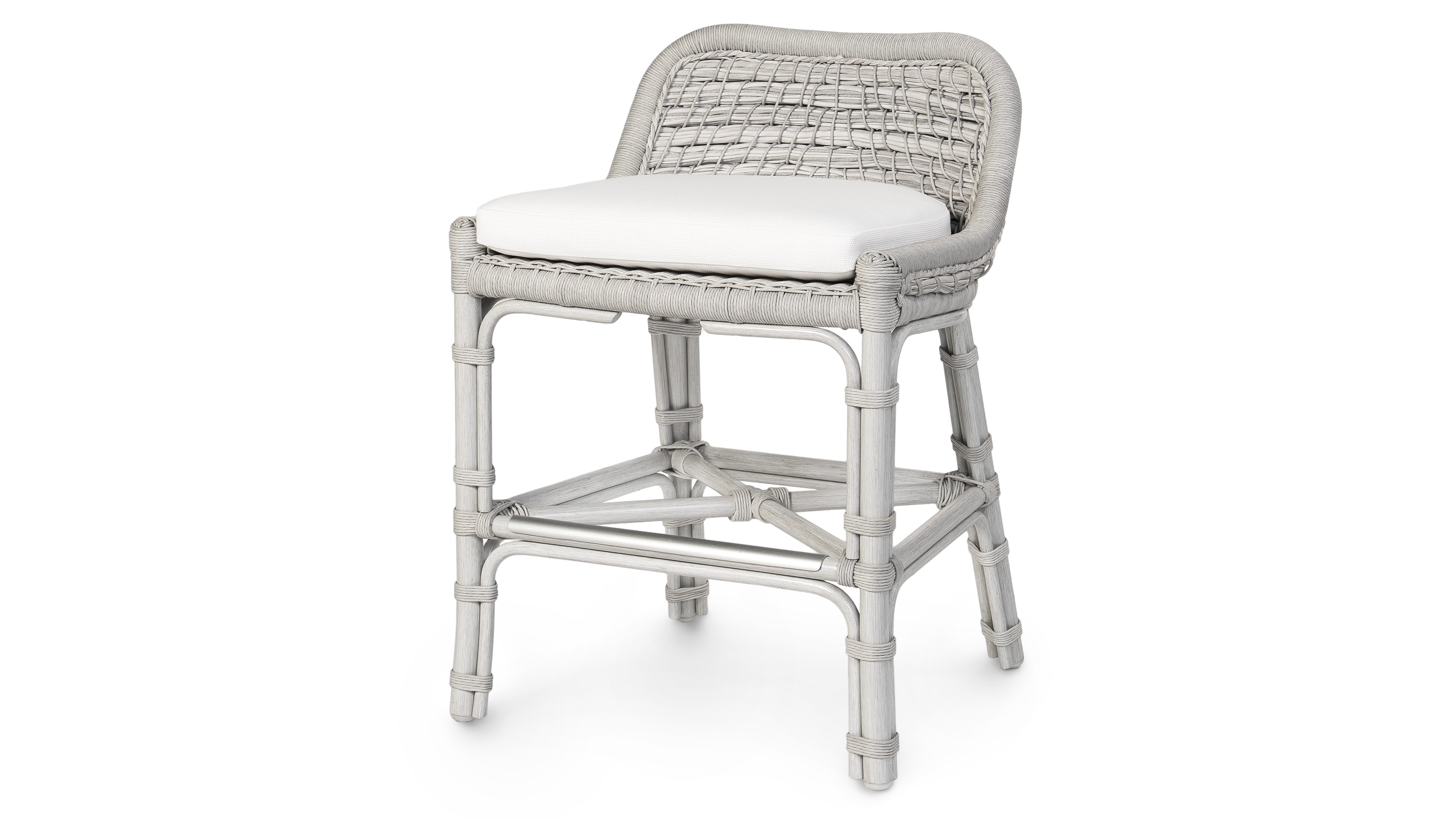 Palecek CAPITOLA OUTDOOR 24" COUNTER STOOL, WHITEWASH 7574-05