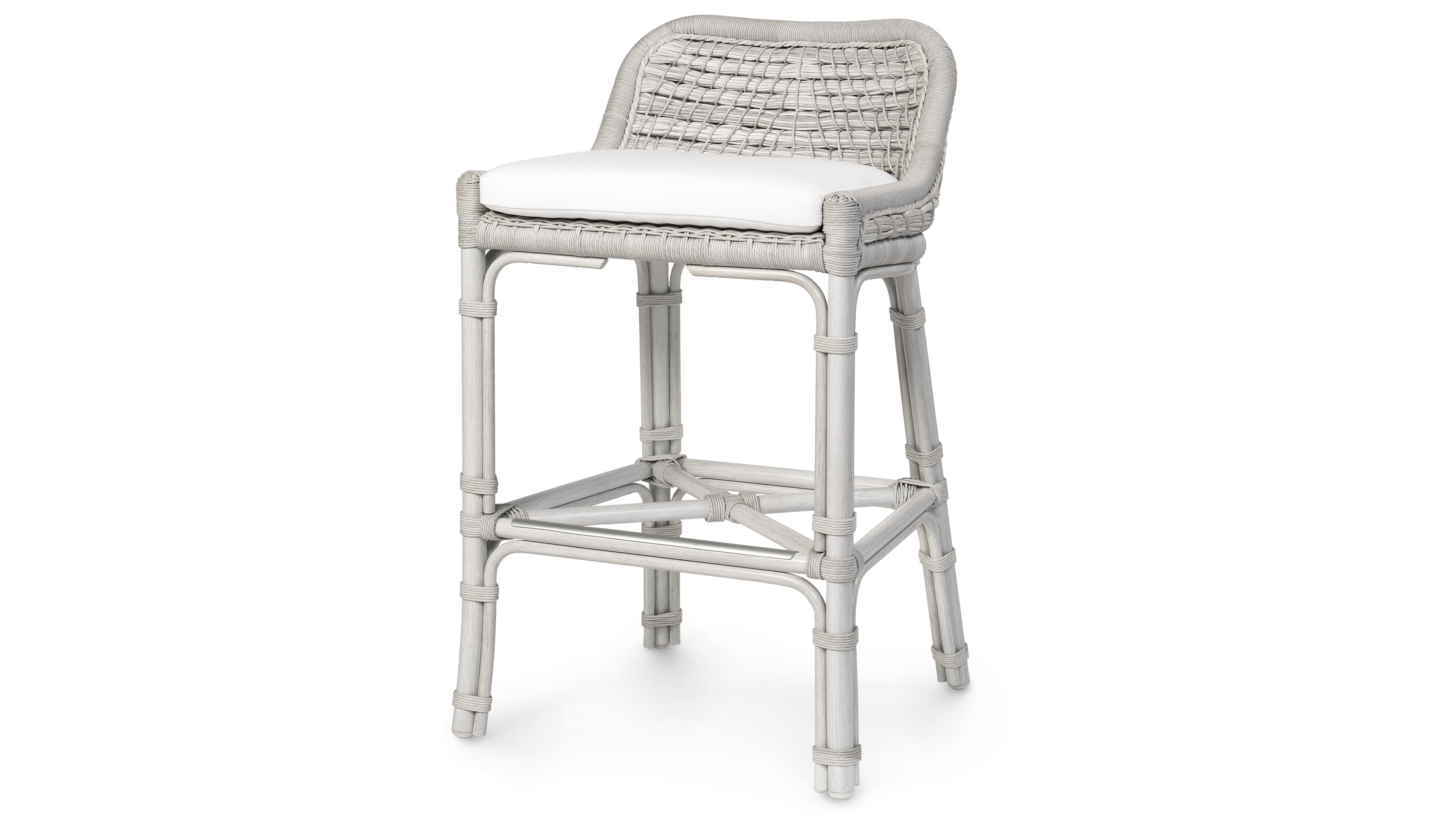 Palecek CAPITOLA OUTDOOR 30" BARSTOOL, WHITEWASH 7592-05