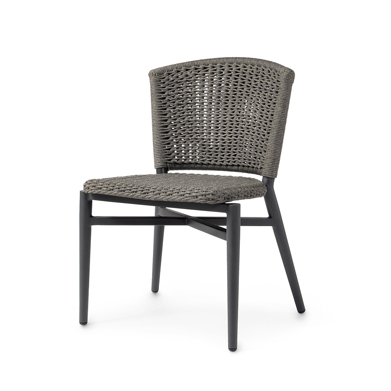 Palecek NINA OUTDOOR STACKABLE SIDE CHAIR, CHARCOAL 7595-31