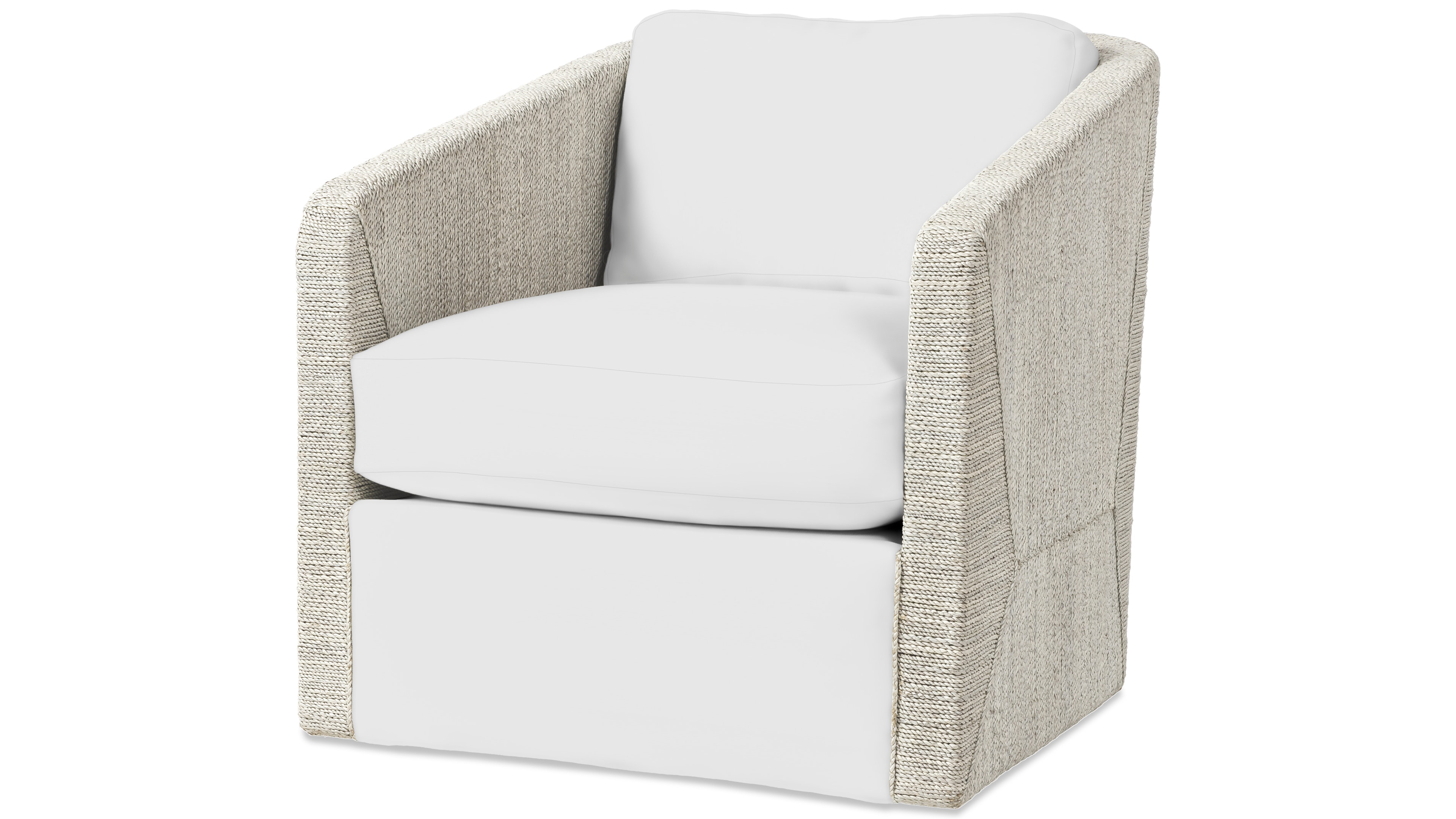 Palecek CARMINE SWIVEL LOUNGE CHAIR, FOG WHITE 7615-03