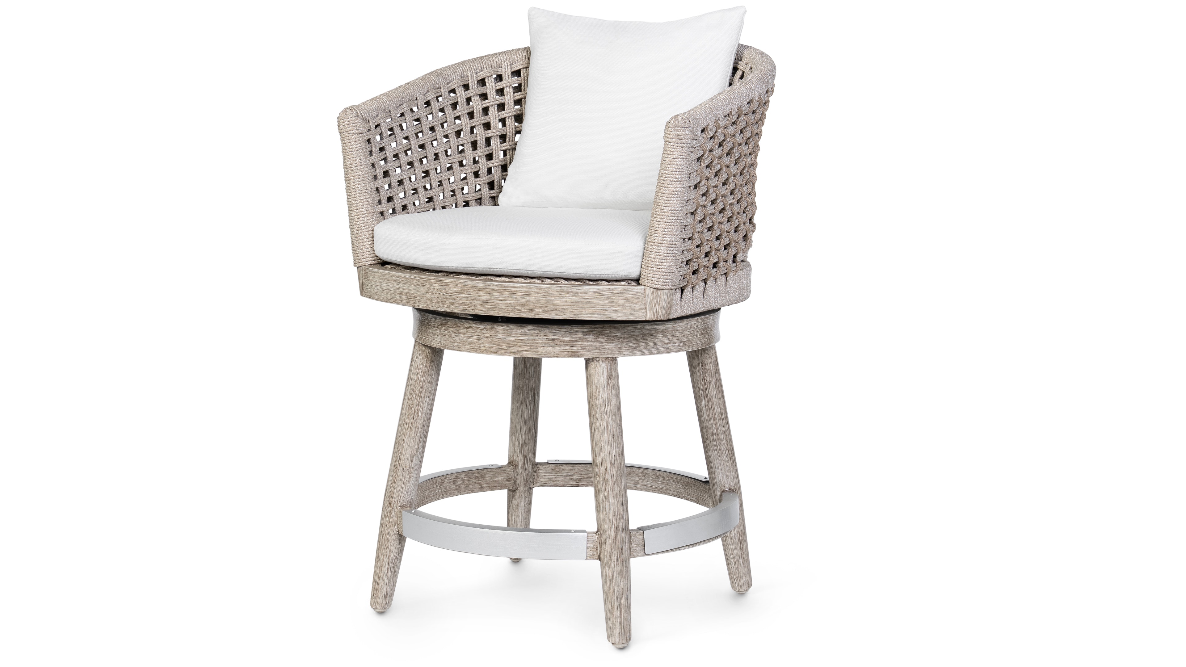 Palecek SOUTHPORT OUTDOOR SWIVEL 24" COUNTER STOOL, ALMOND 7618-41