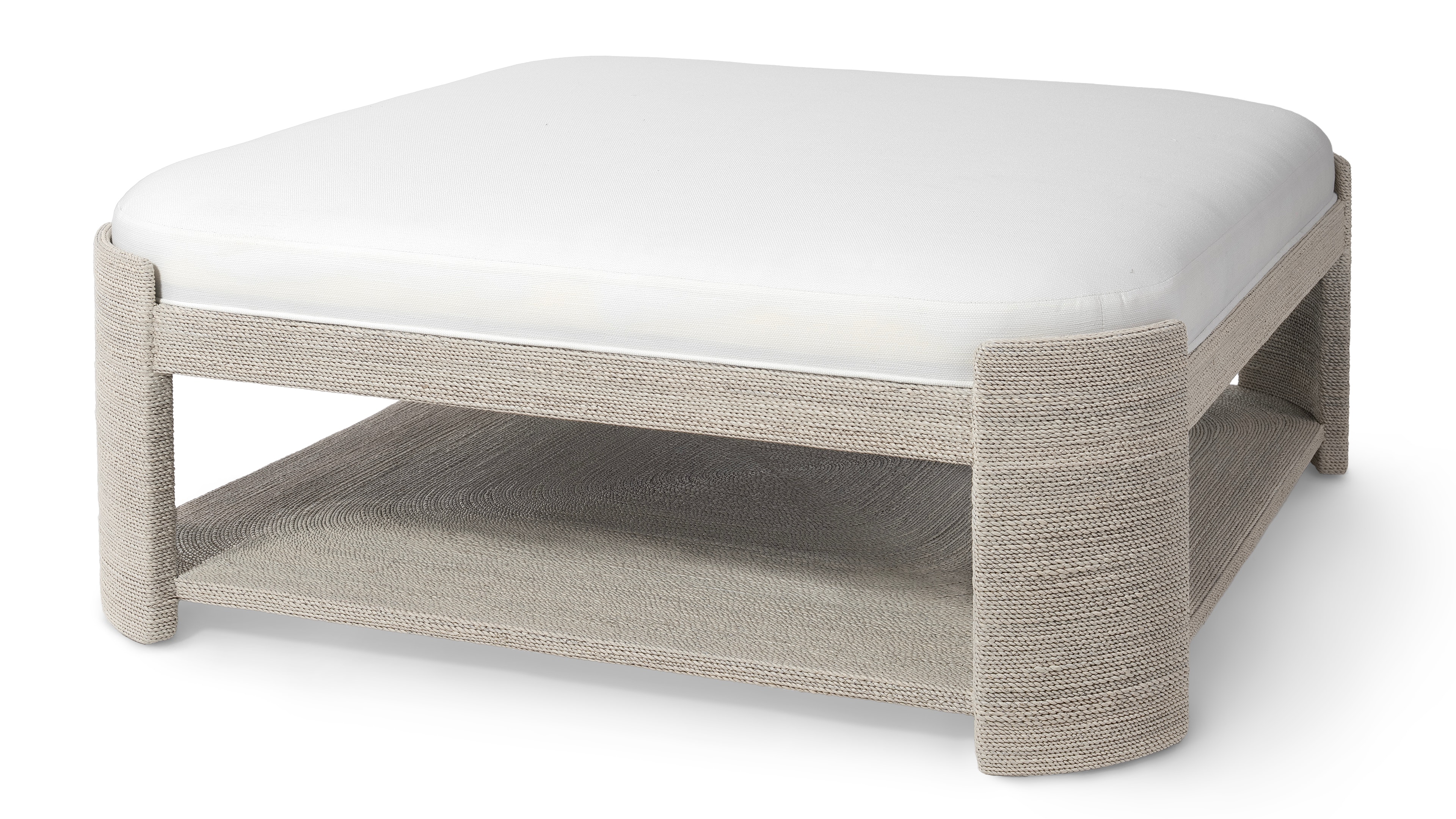 Palecek FAYE OTTOMAN, SQUARE, WHITE SAND 7655-03