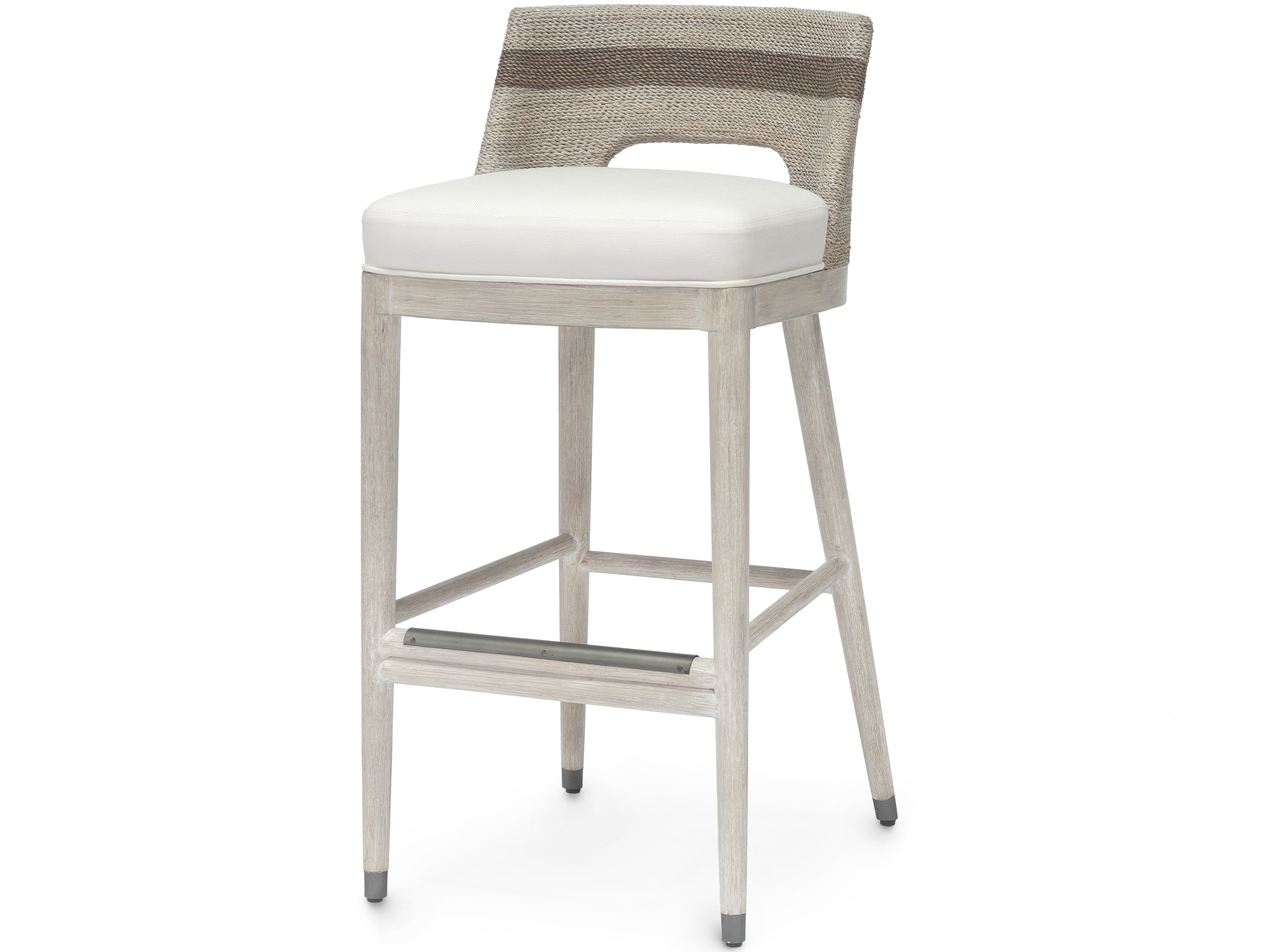 Palecek FRITZ ROPE 30" BARSTOOL, FOG WHITE 7737-03