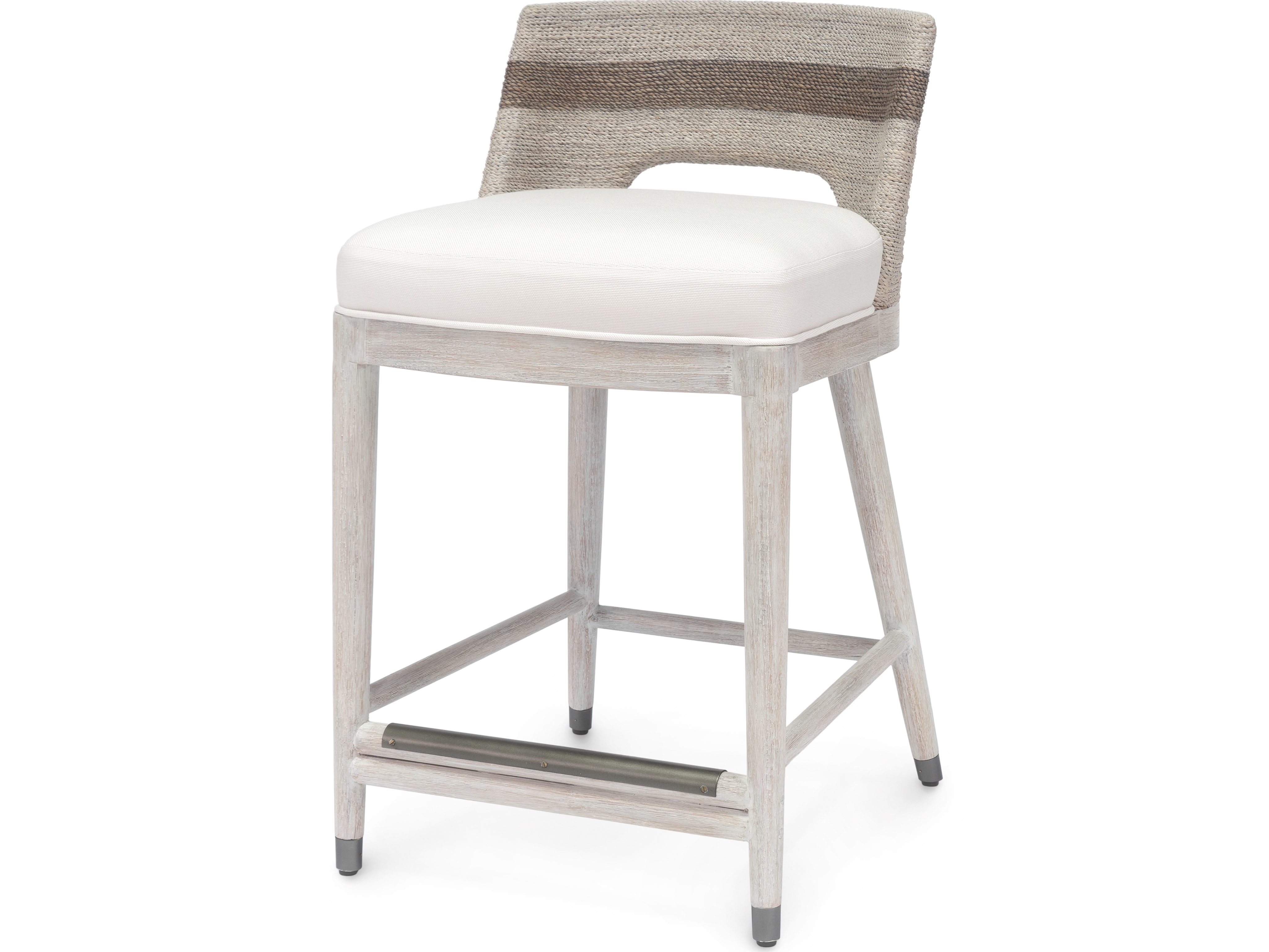 Palecek FRITZ ROPE 24" COUNTER STOOL FOG WHITE 7738-03