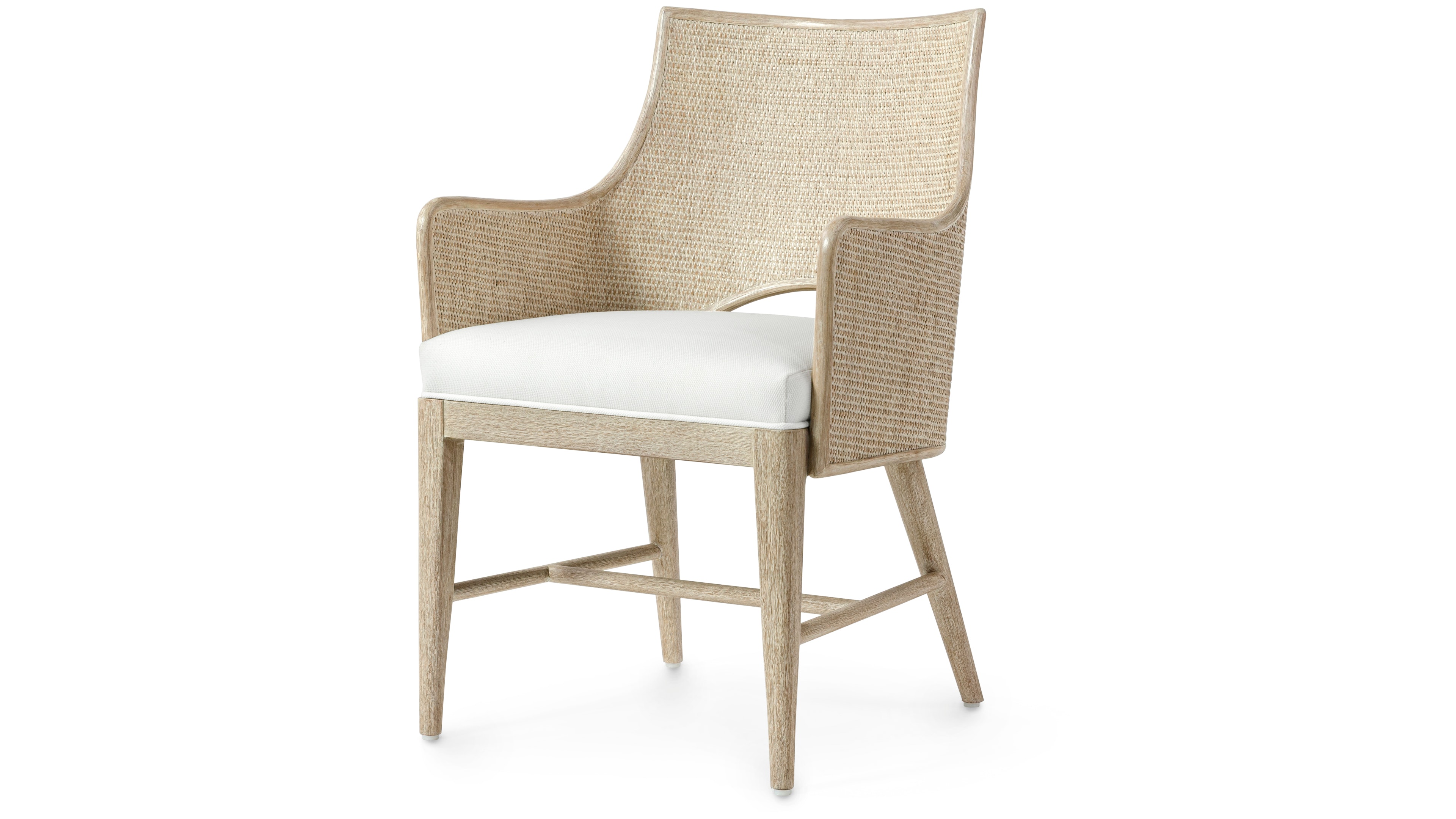 Palecek AVALON ARM CHAIR, CERUSED WHITE 7754-03