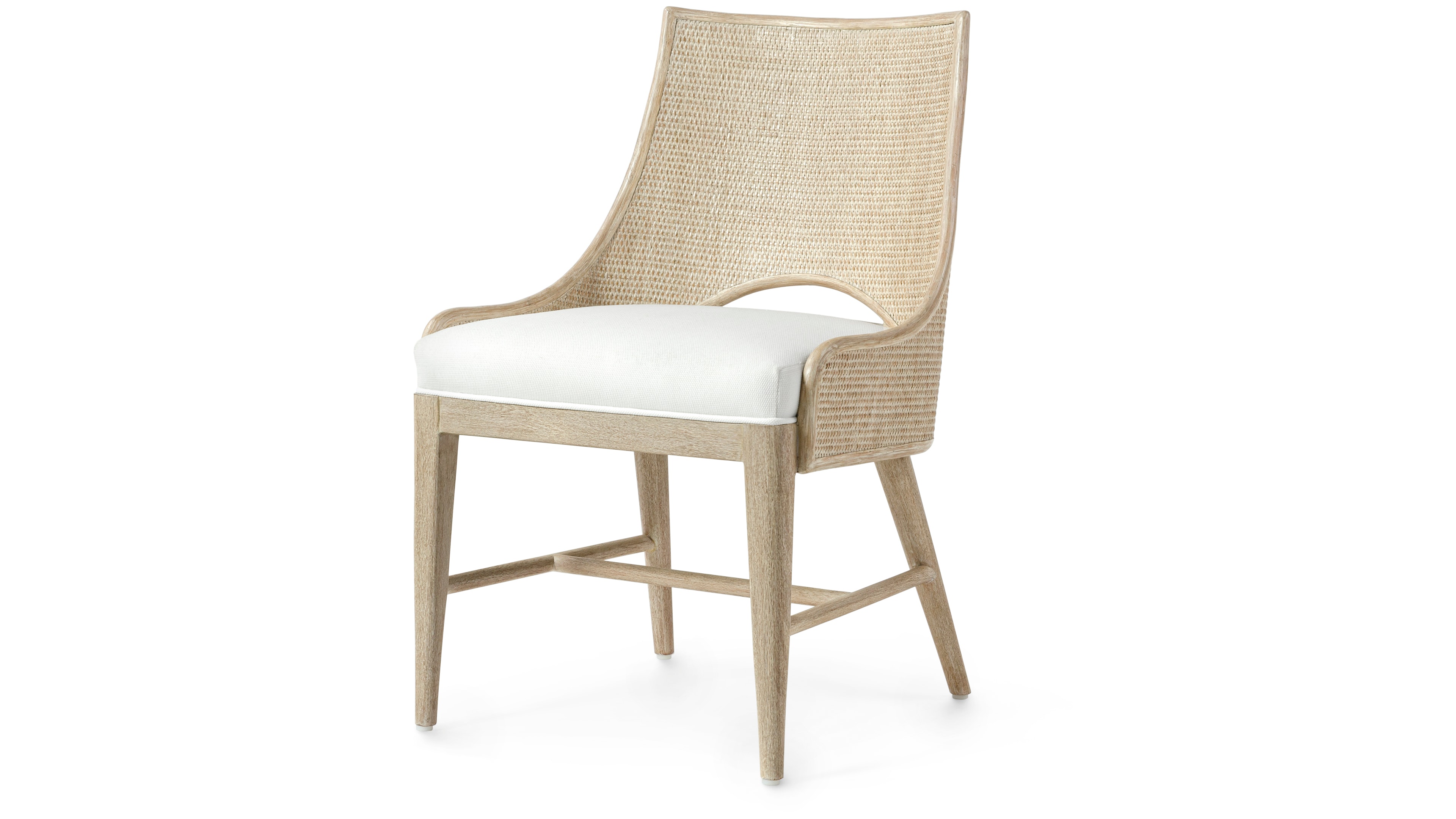 Palecek AVALON SIDE CHAIR, CERUSED WHITE 7755-03