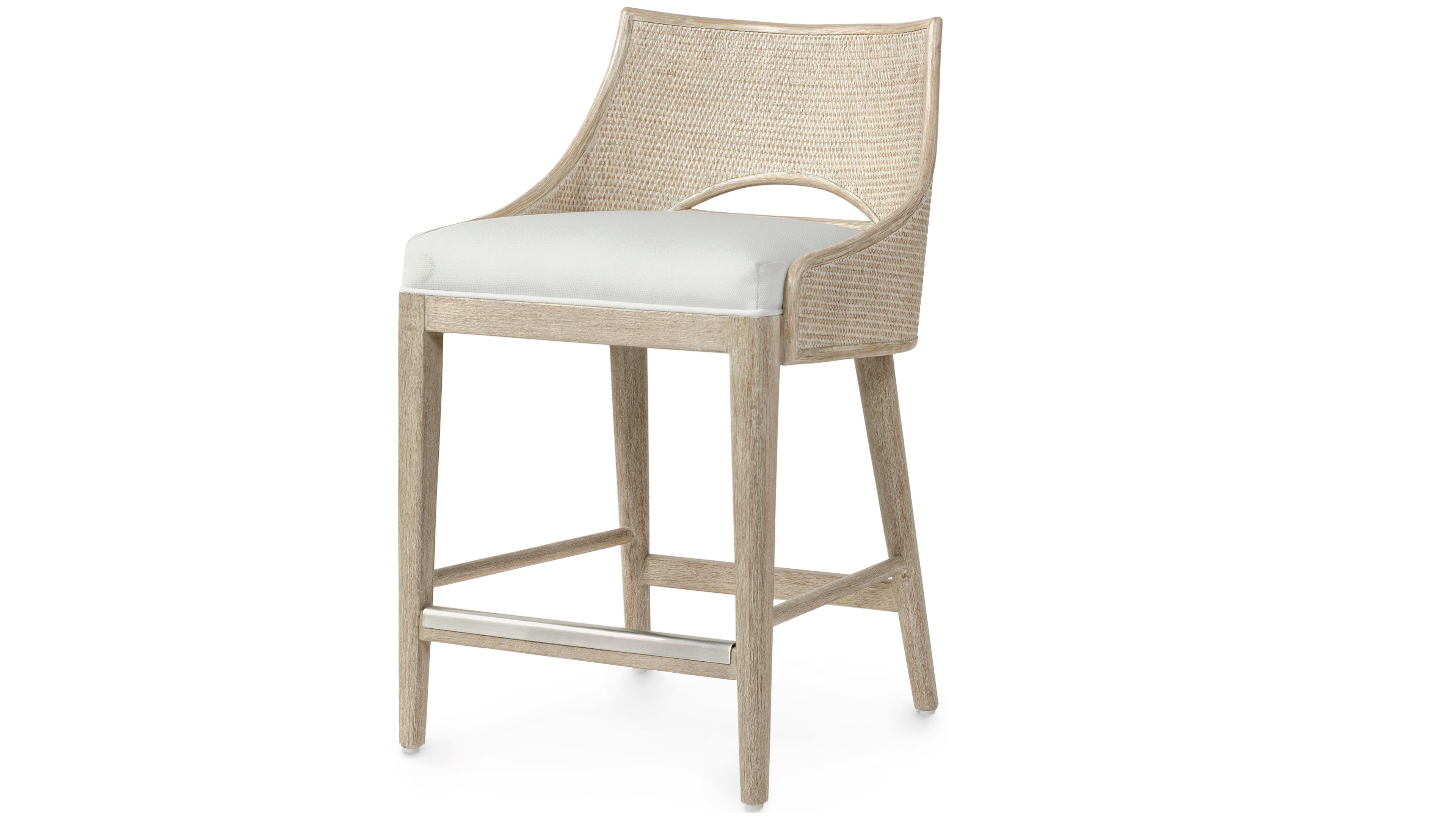 Palecek AVALON 24" COUNTER STOOL, CERUSED WHITE 7757-03