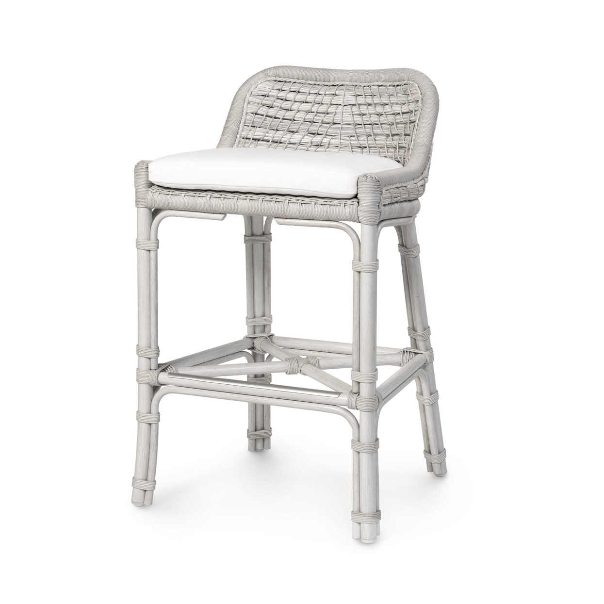 Palecek CAPITOLA OUTDOOR 26" COUNTER STOOL, WHITEWASH 7772-05