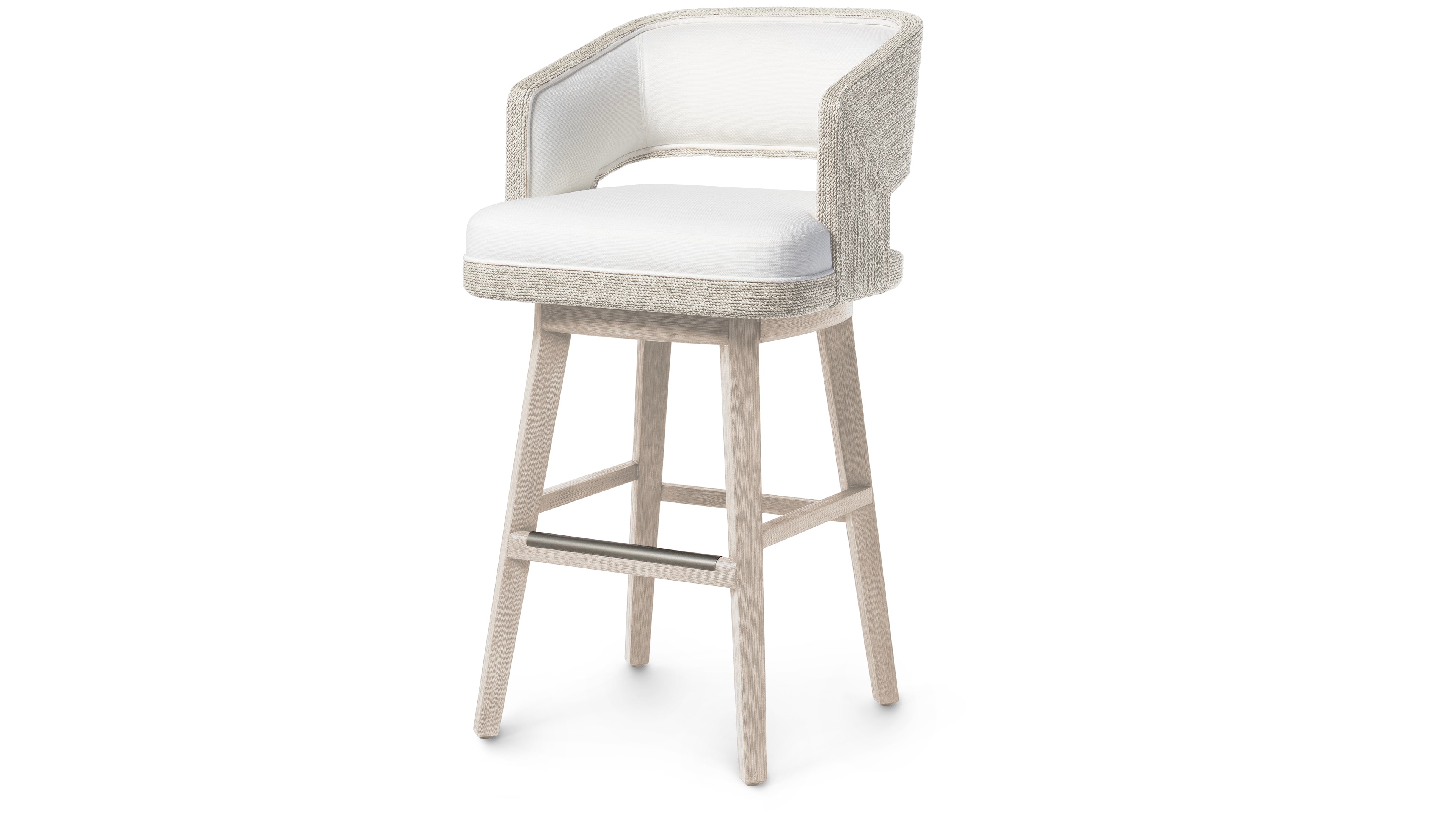 Palecek HADLEY 30" SWIVEL BARSTOOL, WHITE 7788-03