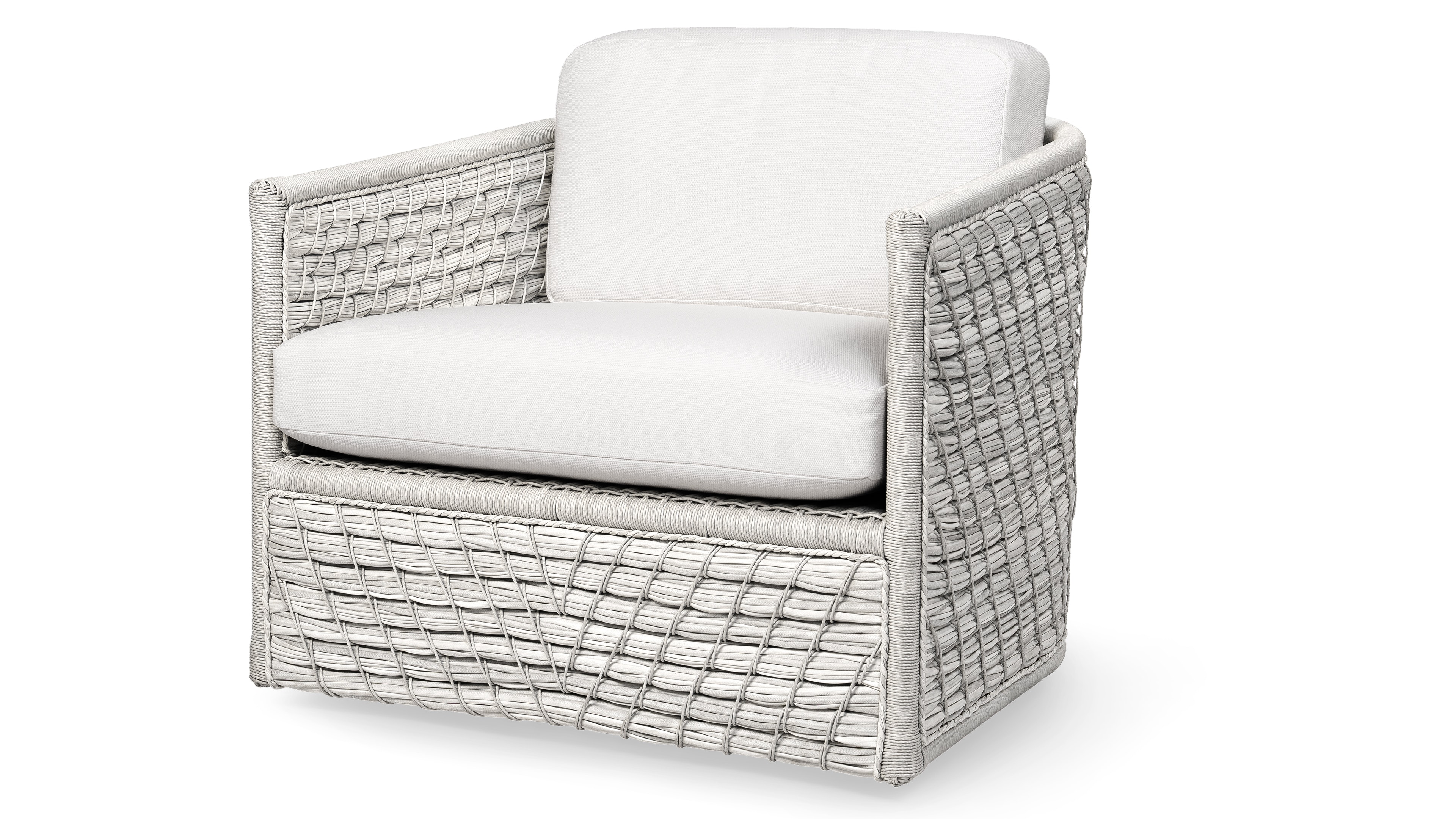 Palecek CAPITOLA OUTDOOR SWIVEL LOUNGE CHAIR, WHITEWASH 7834-05