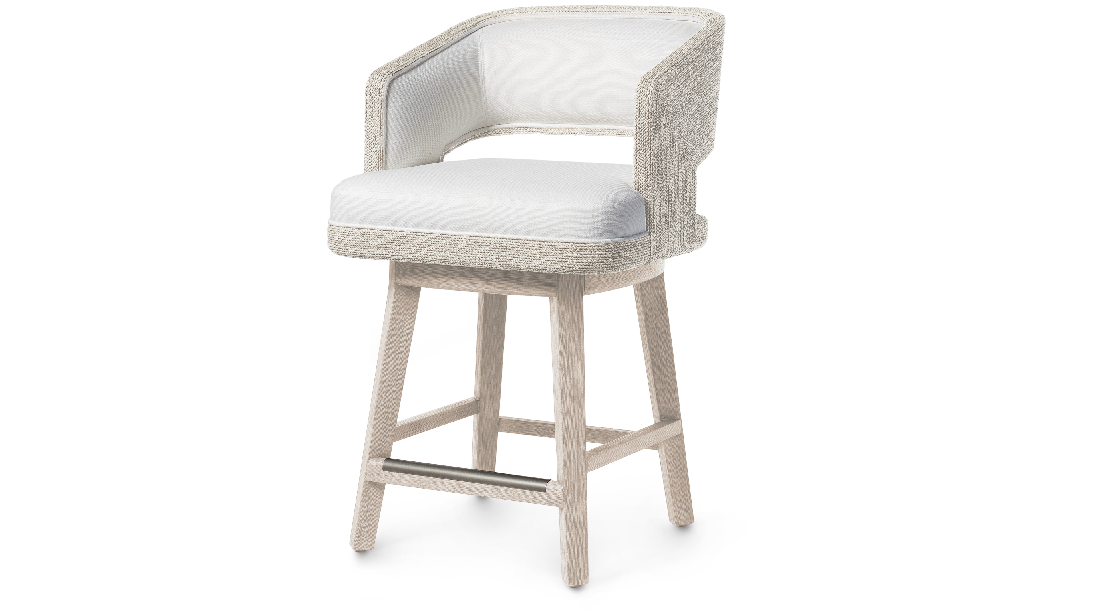 Palecek HADLEY 24" SWIVEL COUNTER STOOL, WHITE 7955-03