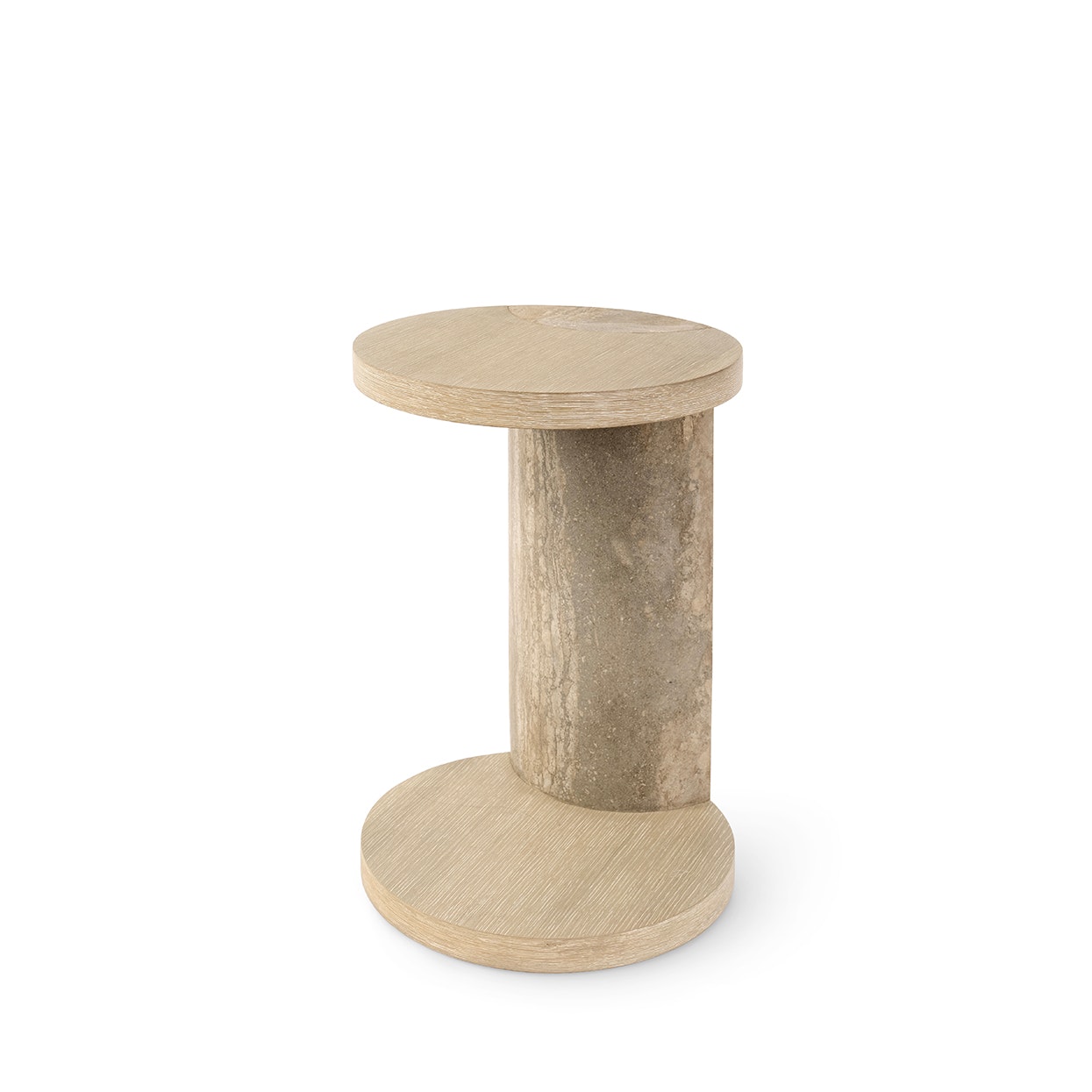 Palecek LAZLO TRAVERTINE C-SIDE TABLE 7971-79