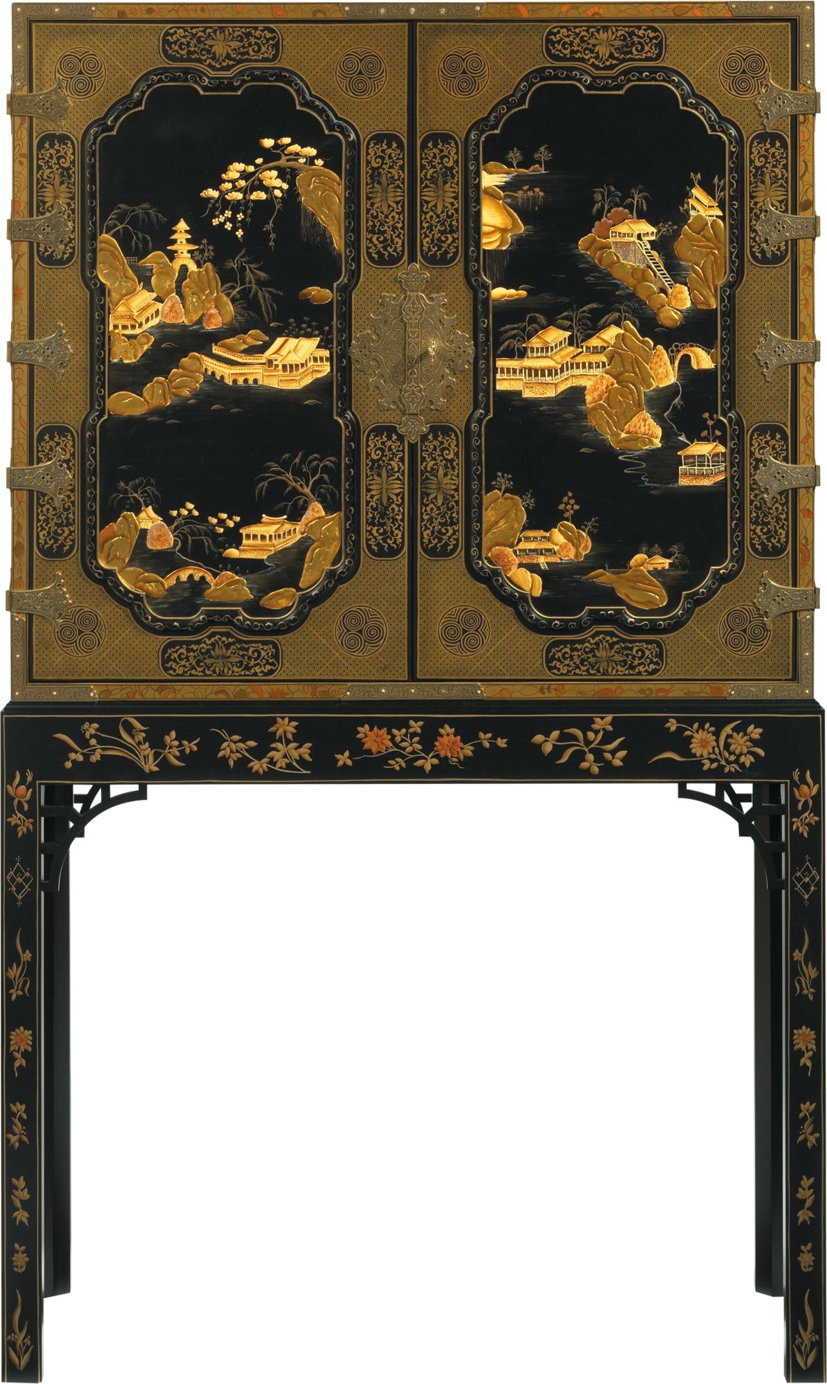 Baker George III Oriental Lacquer Cabinet BA5370