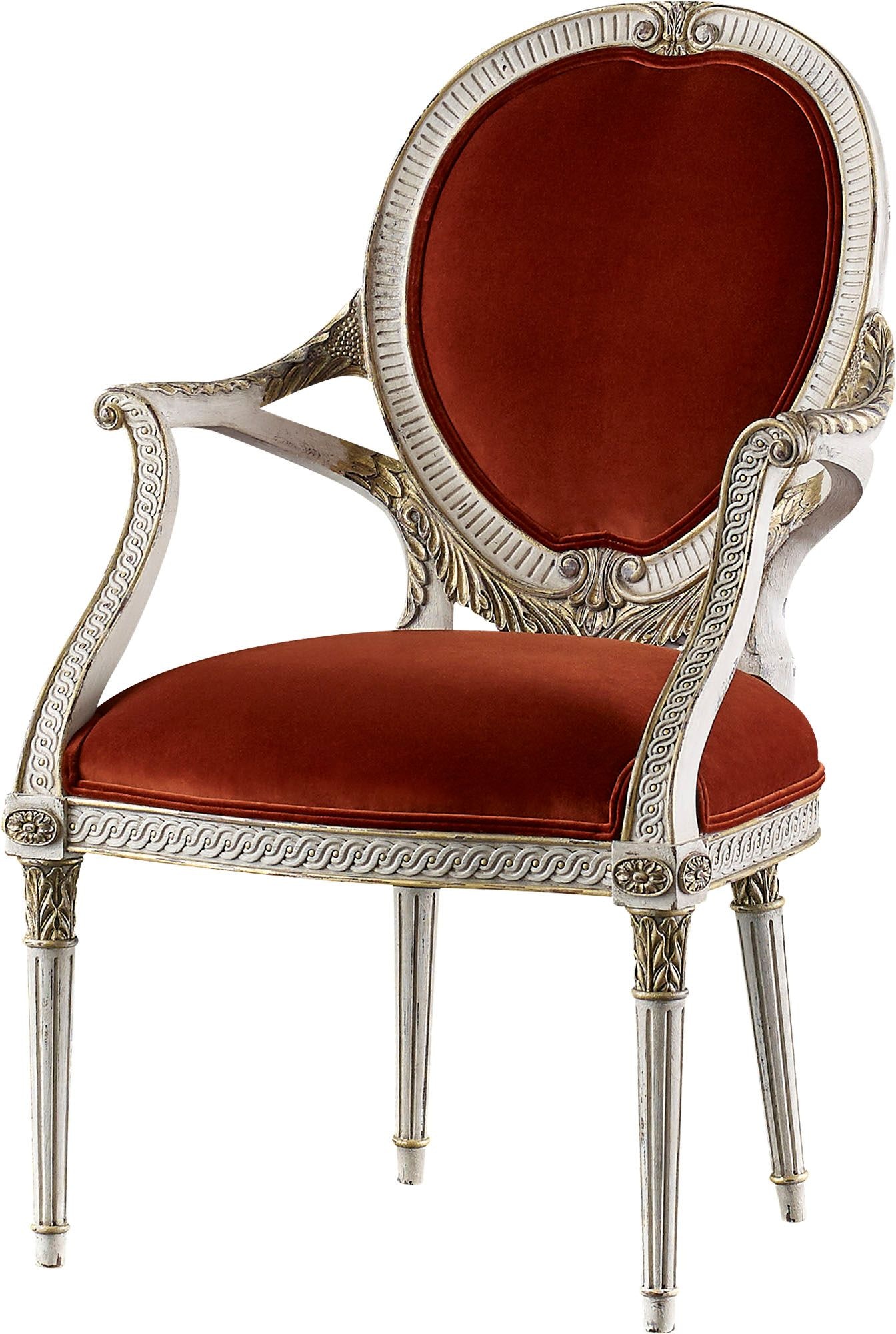 Baker Hepplewhite Carved Arm Chair BAA2041