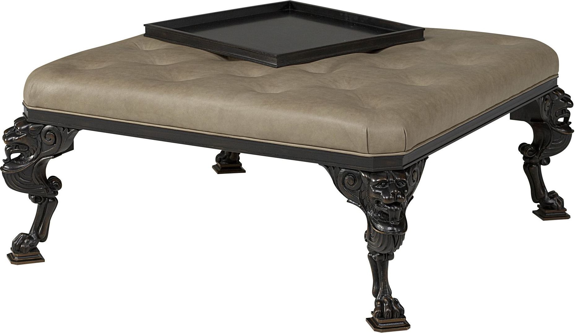 Baker Russian Empire Upholstered Cocktail Table BA5352