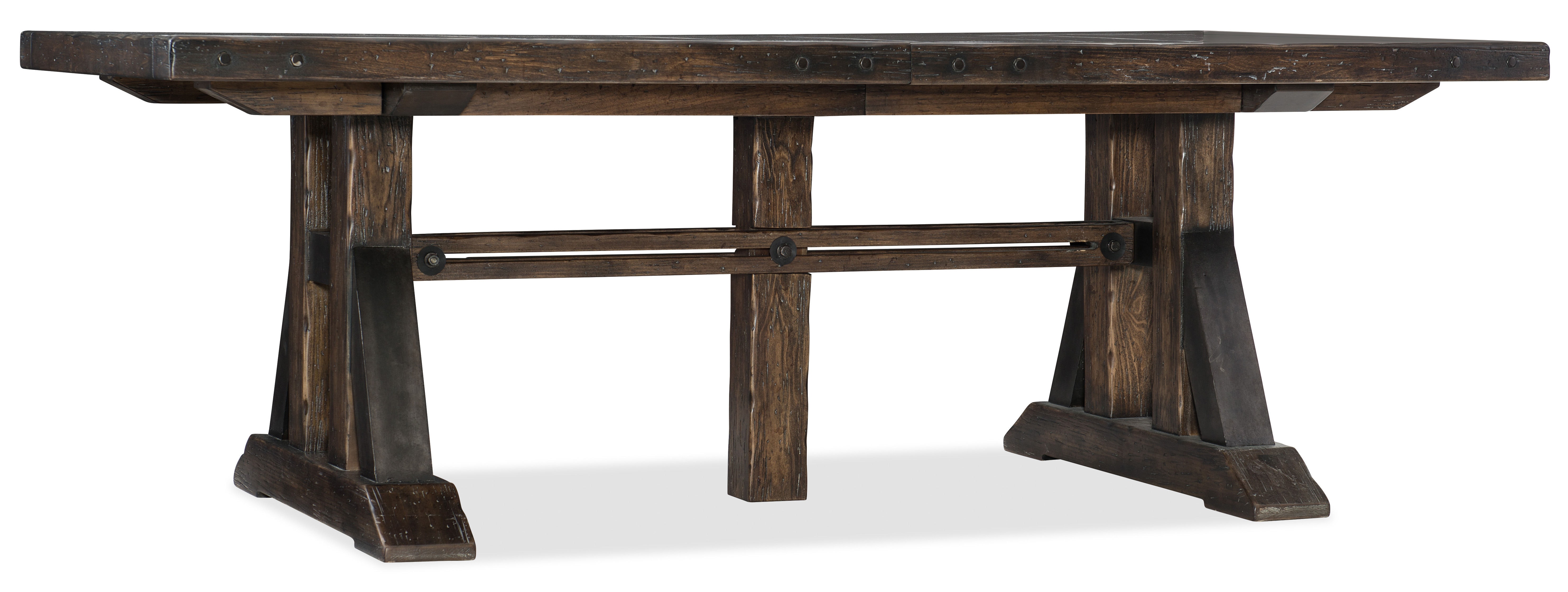 fghjfgjh Roslyn County Trestle Dining Table w/2 21in leaves 1618-75207-DKW