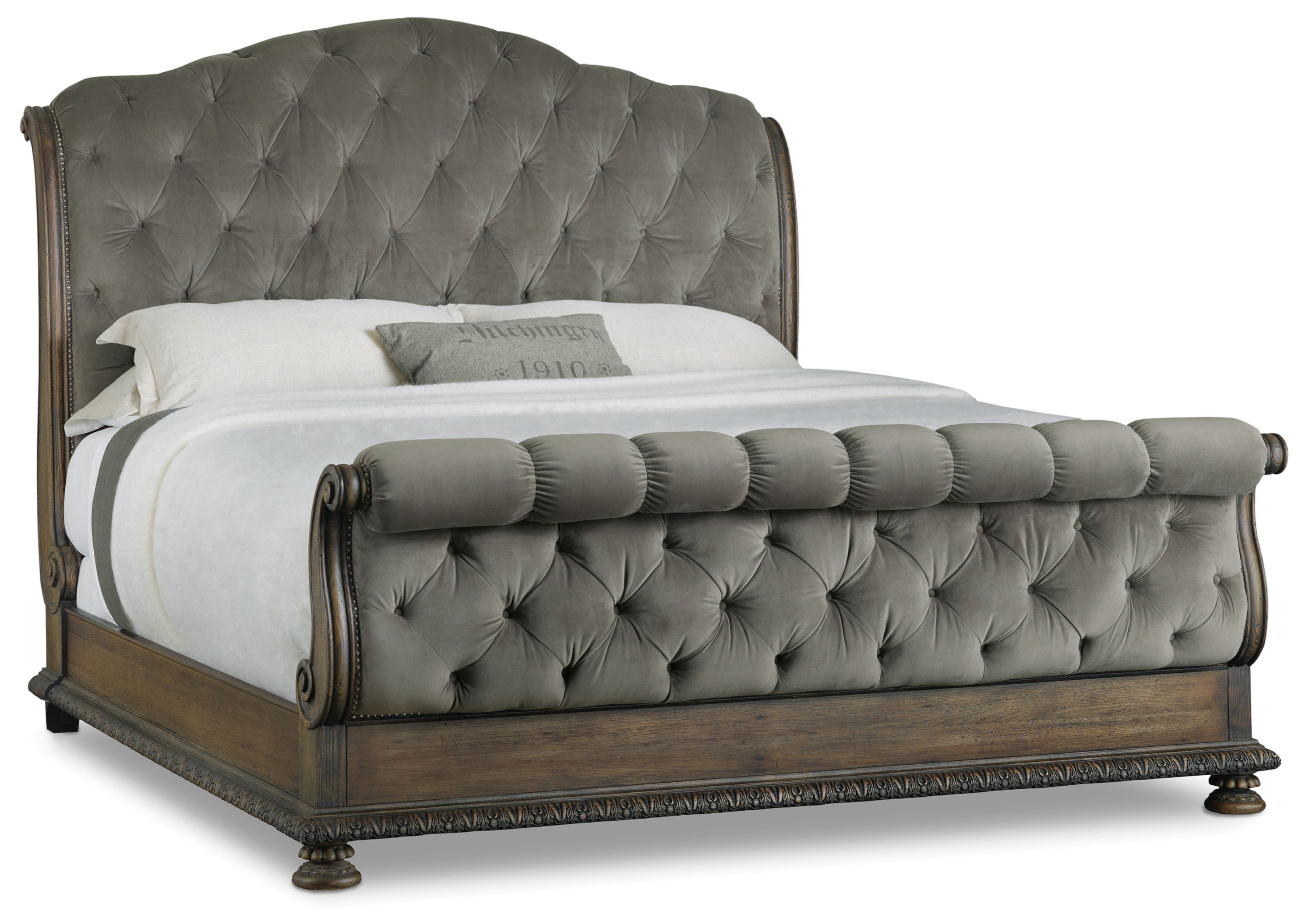 fghjfgjh Rhapsody 6/0 California King Tufted Bed 5070-90560A-GRY