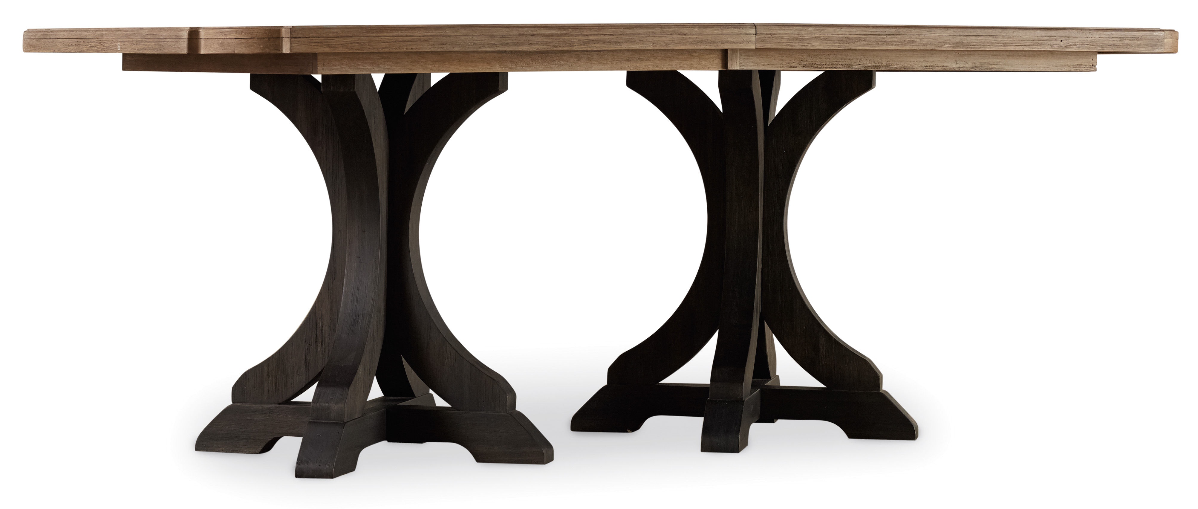 fghjfgjh Corsica Dark Rectangle Pedestal Dining Table (Dark Base/Light Top) 5280-75216