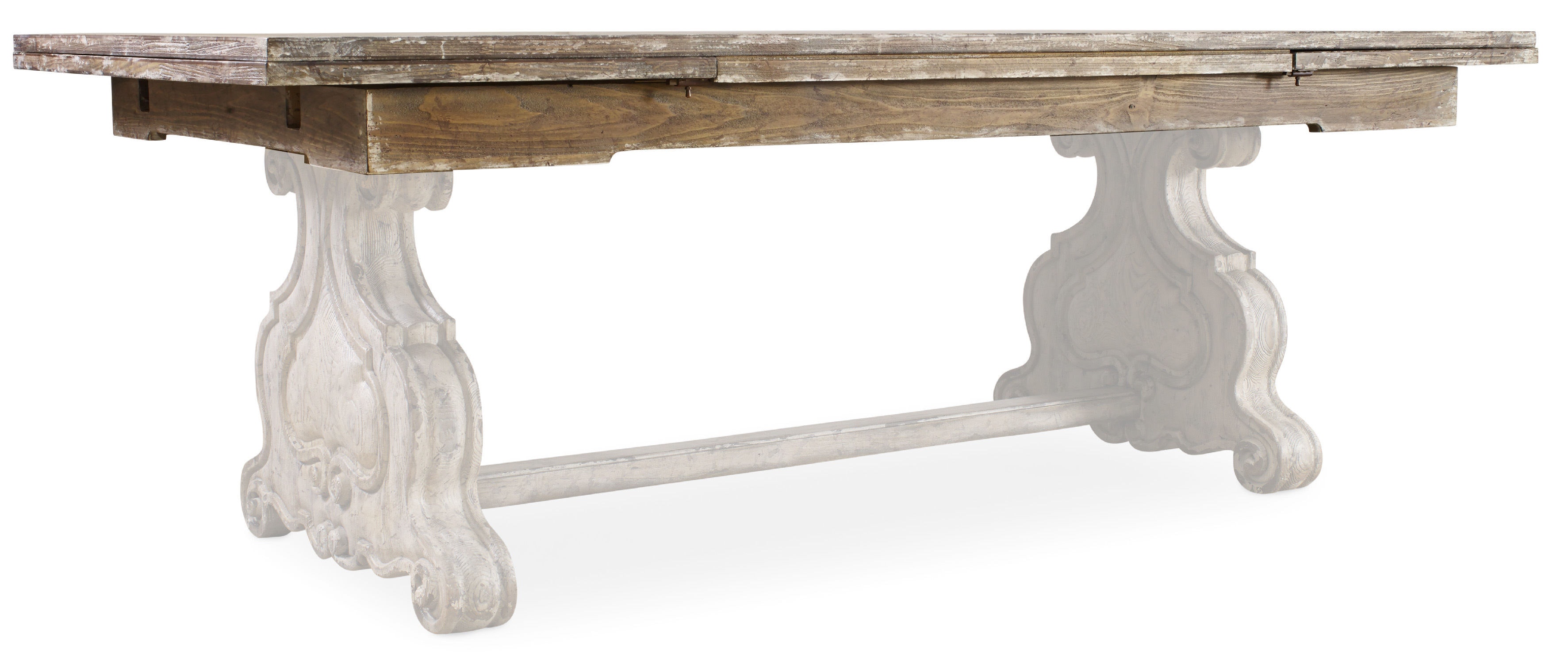 fghjfgjh Chatelet Rectangle Trestle Dining Table Top w/2-22in Leaves 5350-75008