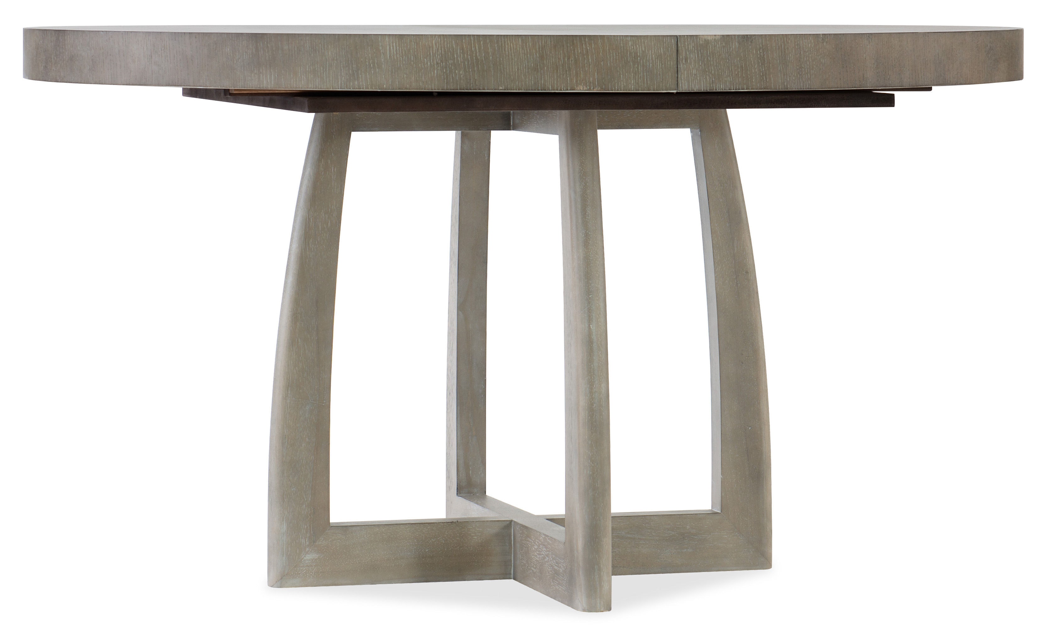 fghjfgjh Affinity 48in Round Pedestal Dining Table w/1-18in Leaf 6050-75203-GRY