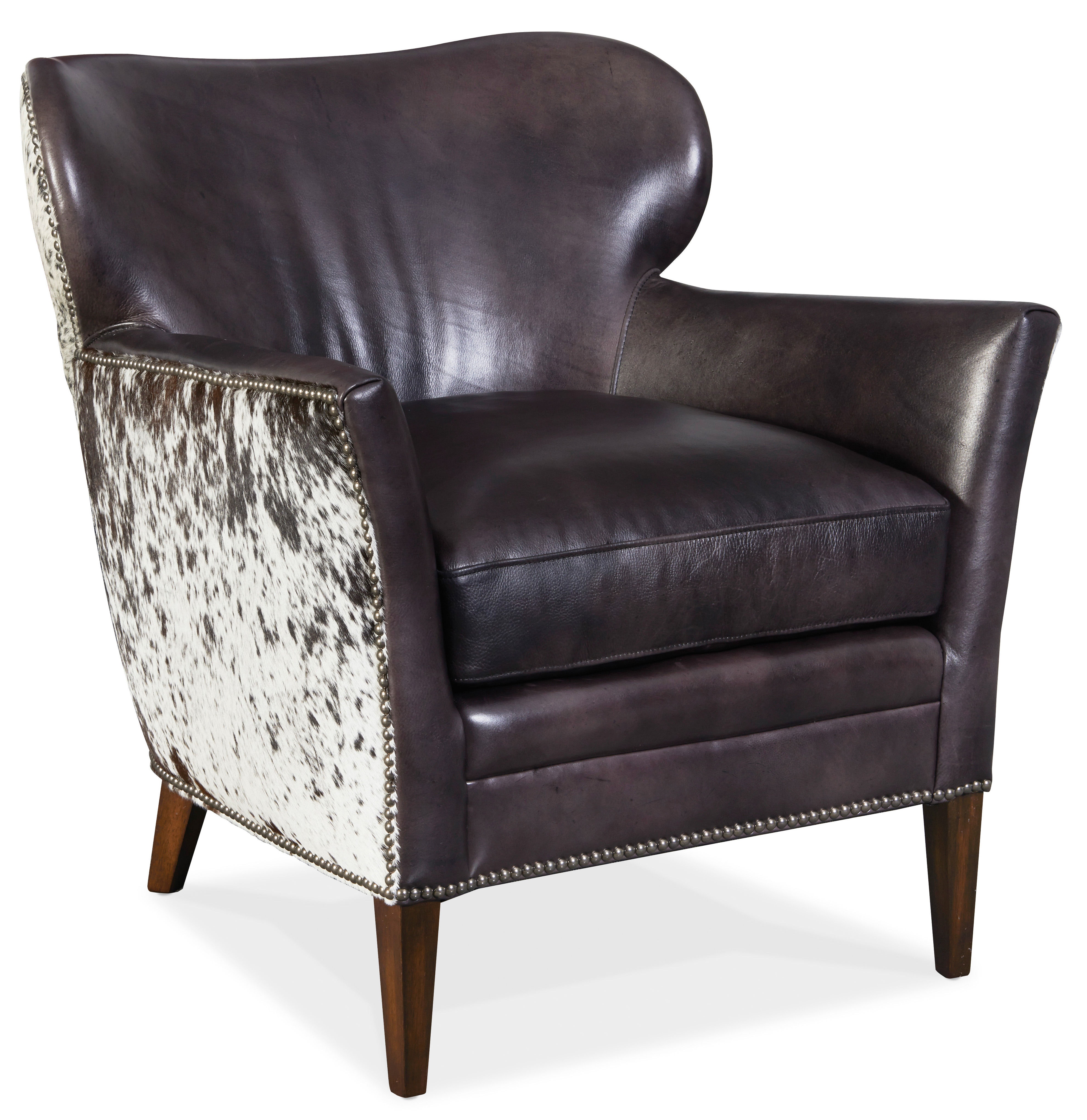 fghjfgjh Kato Leather Club Chair w/ Salt Pepper HOH CC469-097