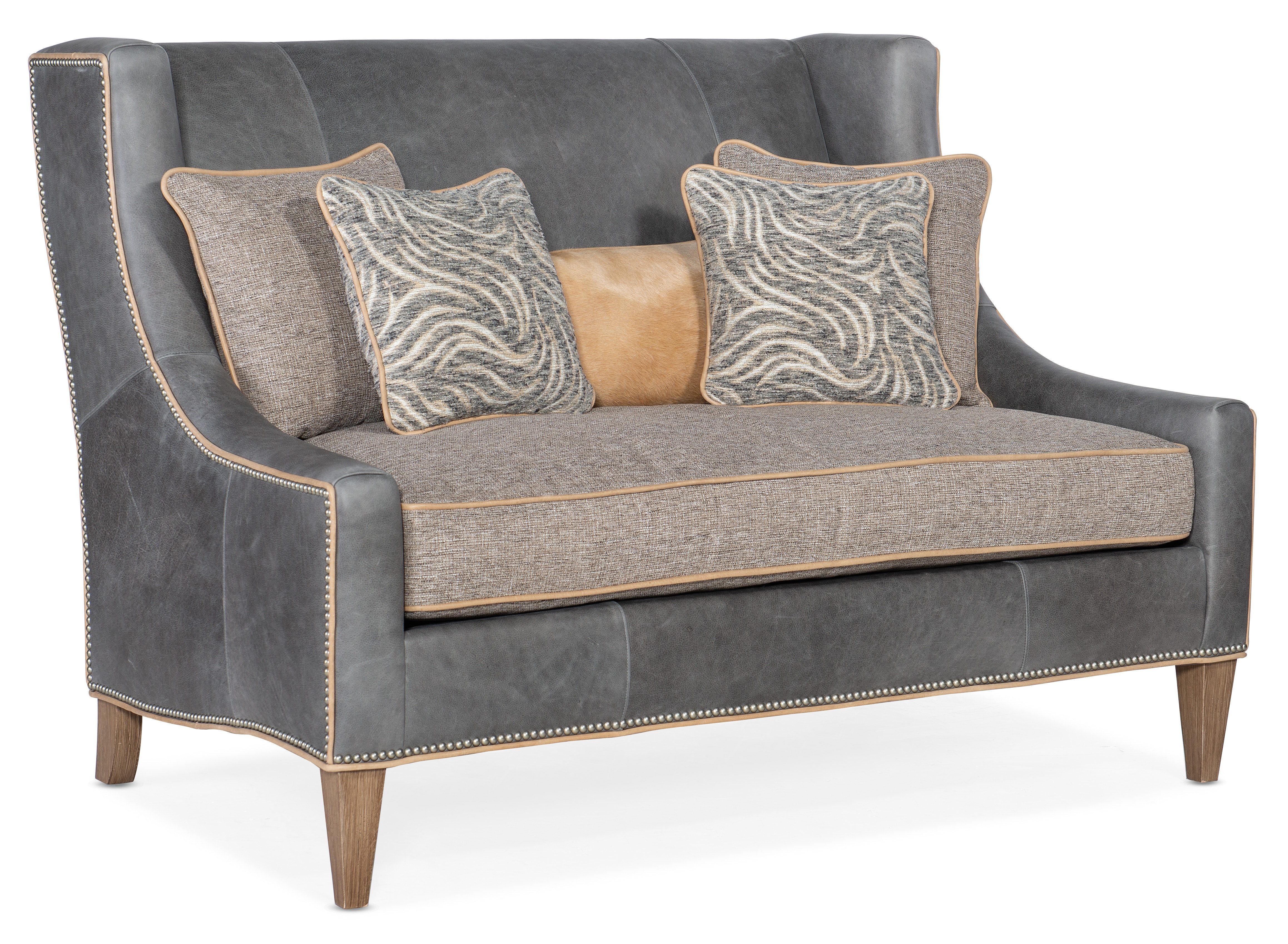 Bradington Young Lavendar Settee 8-Way Hand Tie w/Single Bench Cushion 693-85